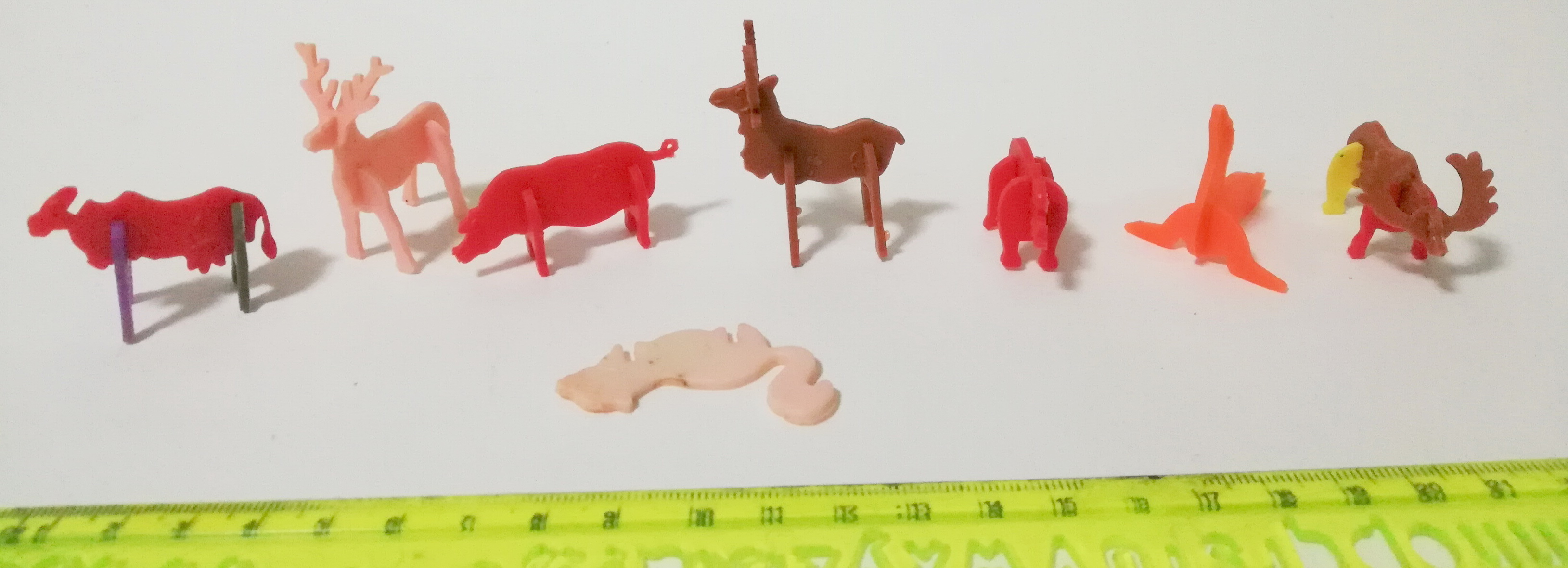 ของสะสมเก่า เซ็ทตุ๊กตาสัตว์ประกอบ วัสดุ:พลาสติก ตามภาพ