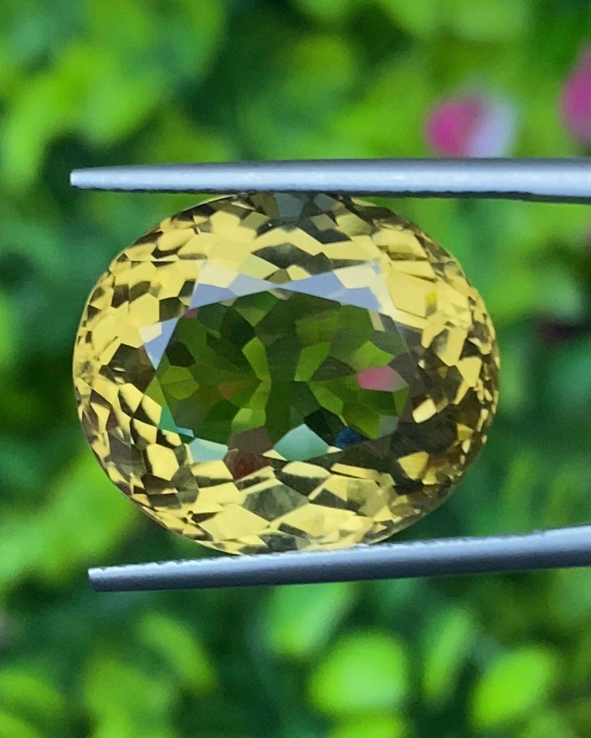 พลอย ซิทริน Citrine 14.65 กะรัต (Cts.) พลอยแท้ อัญมณีมงคลประจําวันเกิด เครื่องประดับพลอย