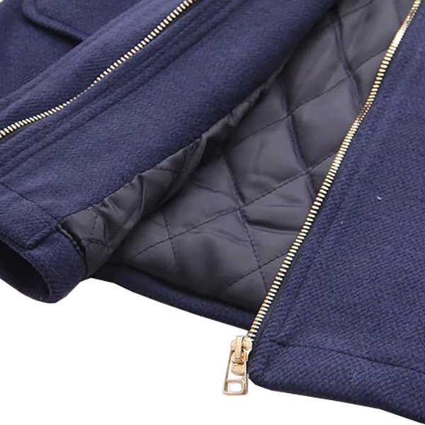 เสื้อโค้ทรุ่นหนากันหนาวติดลบ มีฮู้ด แต่งกระดุมเขี้ยว (11527LM)