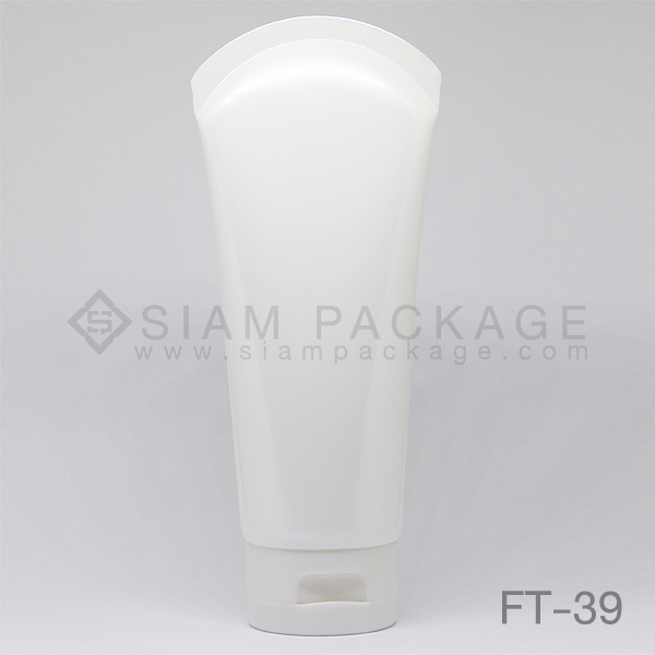 หลอดโฟมสีขาว ก้นโค้ง ฝาฟลิป หลอดครีม รหัส FT-39