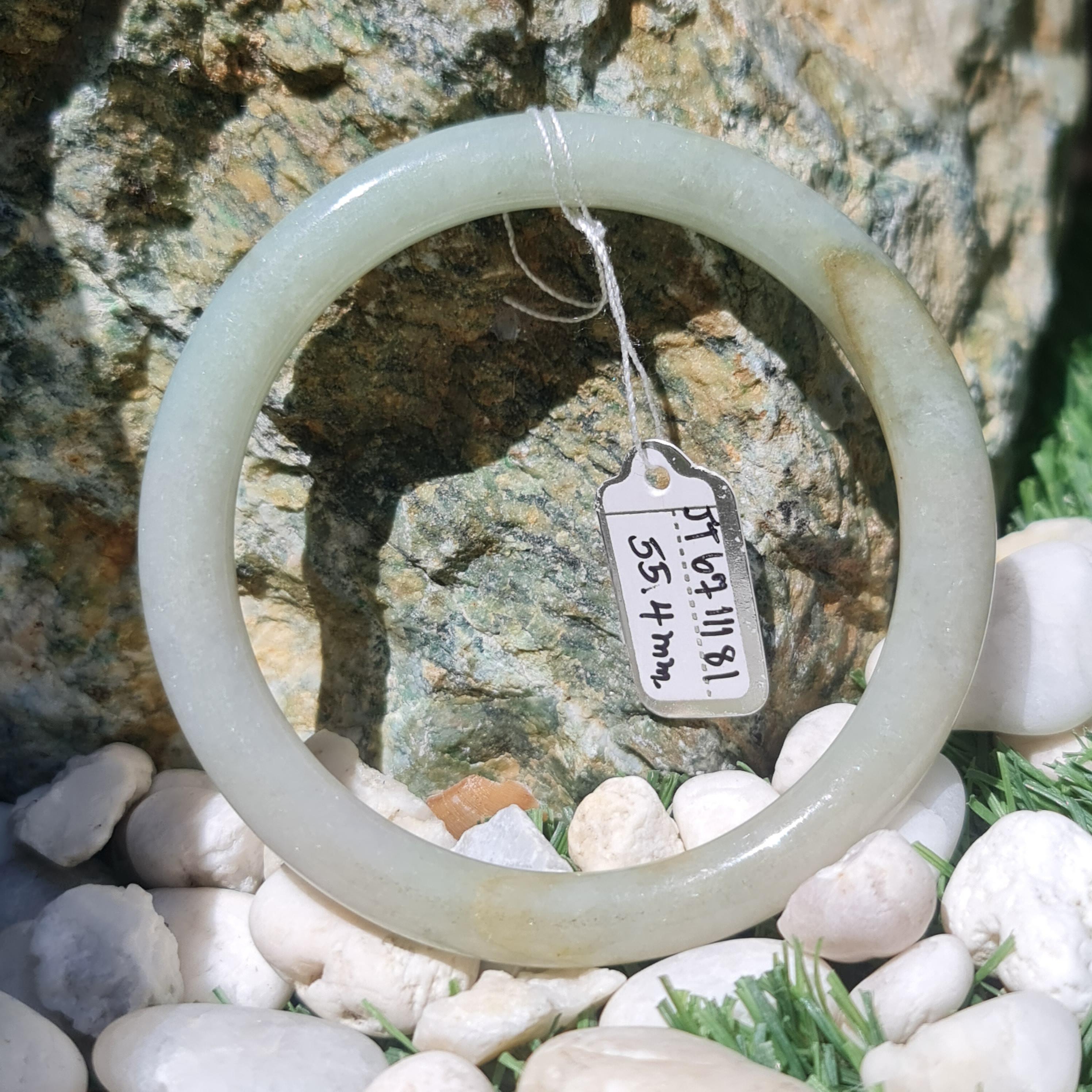 JT6711181 หยก พม่า แท้ Jade กำไลหยก 55.4 มม. (Jadeite bracelet) พม่า (Myanmar)
