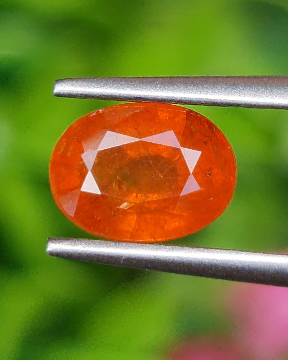 พลอย สเปสซาร์ไทต์ Spessartite Garnet 2.21 กะรัต Cts. พลอยแท้ อัญมณีมงคลประจําวันเกิด เครื่องประดับพลอย