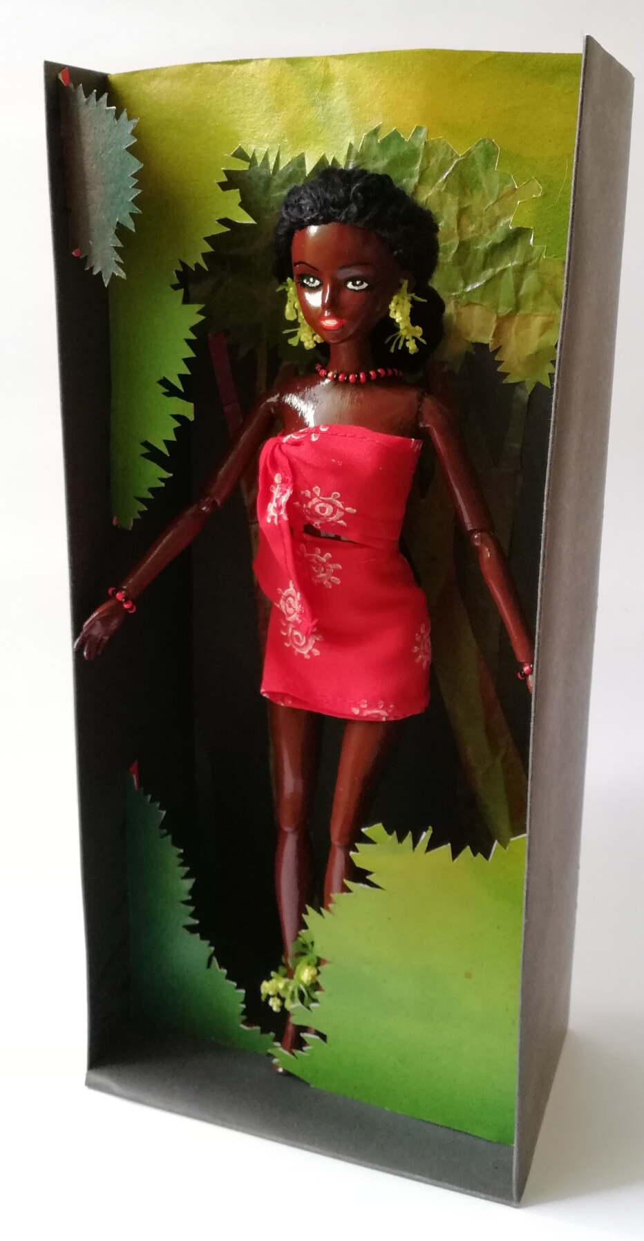 Very Special offer, The only 1 piece, handmade custom doll, 12" as an actress from the play "Ngoh Pa", she is "Ms. Lamhab", she woke up early, dress nicely, put a wooden comb on the head, wearing flower earing, neckace and bracela