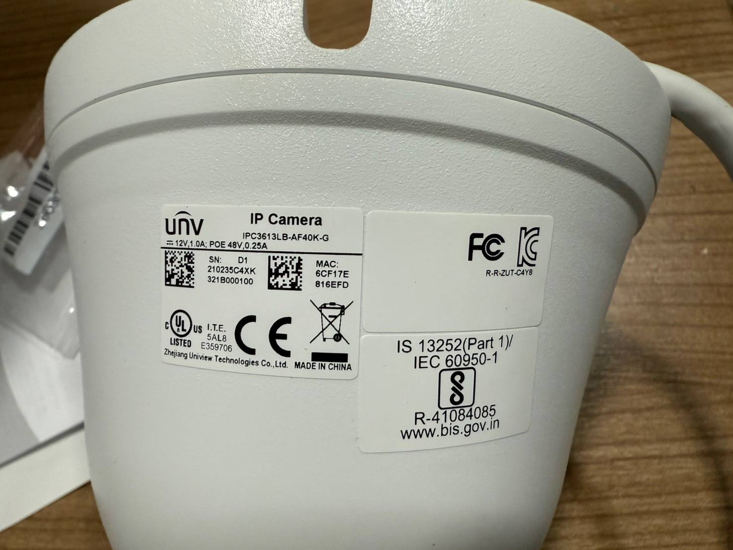 กล้องวงจรปิด UNV รุ่น IPC3613LB-AF40K-G/3MP/4.0mm/IR30m