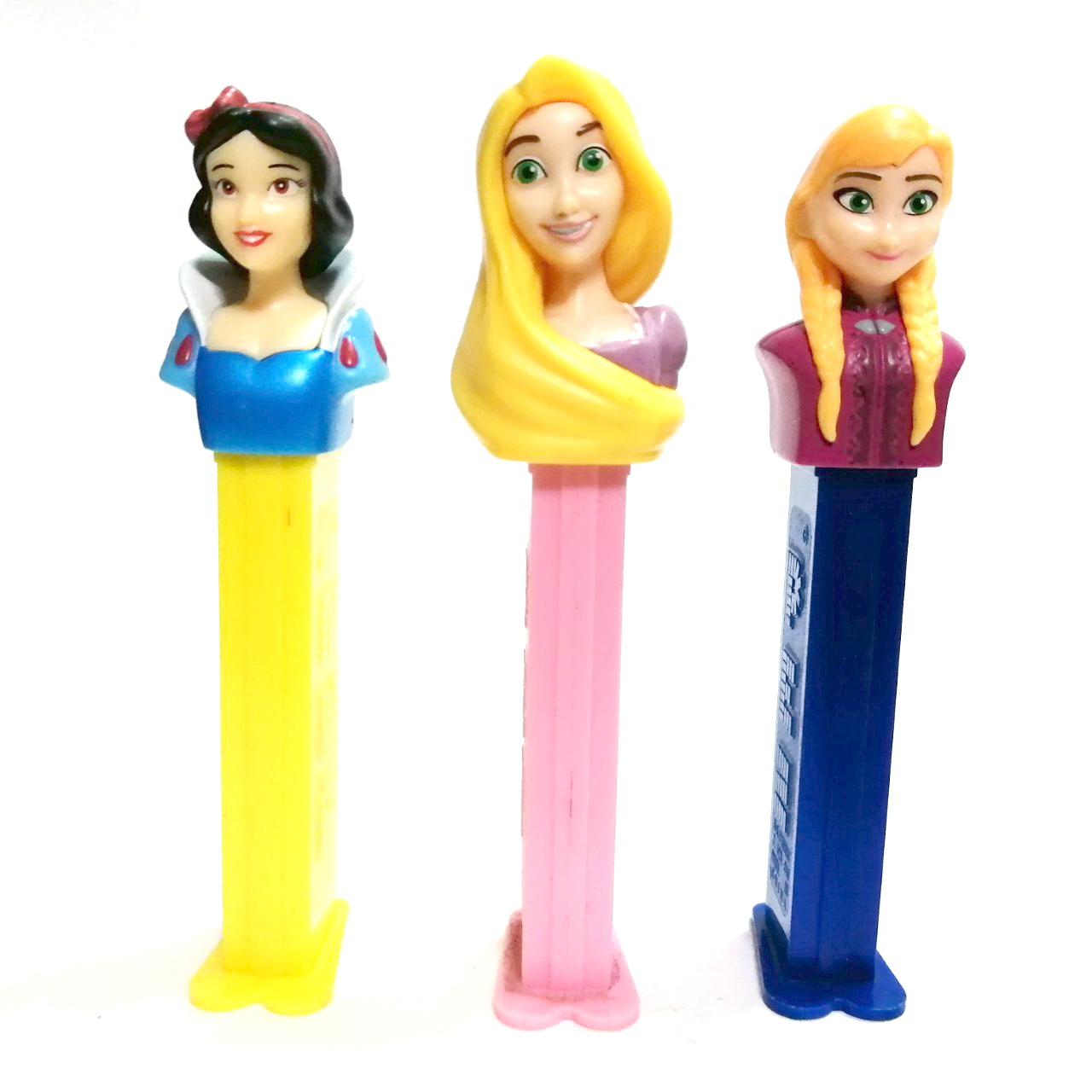 ของสะสมเจ้าหญิงดิสนีย์ กล่องใส่ขนมเพซ :-เจ้าหญิงสโนว์ไวท์,ราพันเซล ราปุนเซล,อันนา Pez dispenser Disney princess Collection: :Anna, Snow White , Rapunzel***ไม่มีขนม มีรอยเล็กน้อย