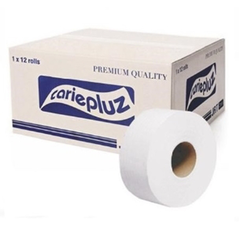 กระดาษทิชชู่ม้วนใหญ่ JRT Cariepluz 8cm LITE หนา 2ชั้น 300ม. เวอร์จิ้น 100%