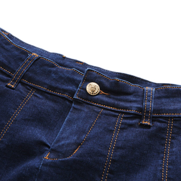 กางเกงกระโปรงยีนส์แฟชั่น เอวสูง ทรงสกินนี่ขายาว (12180X)