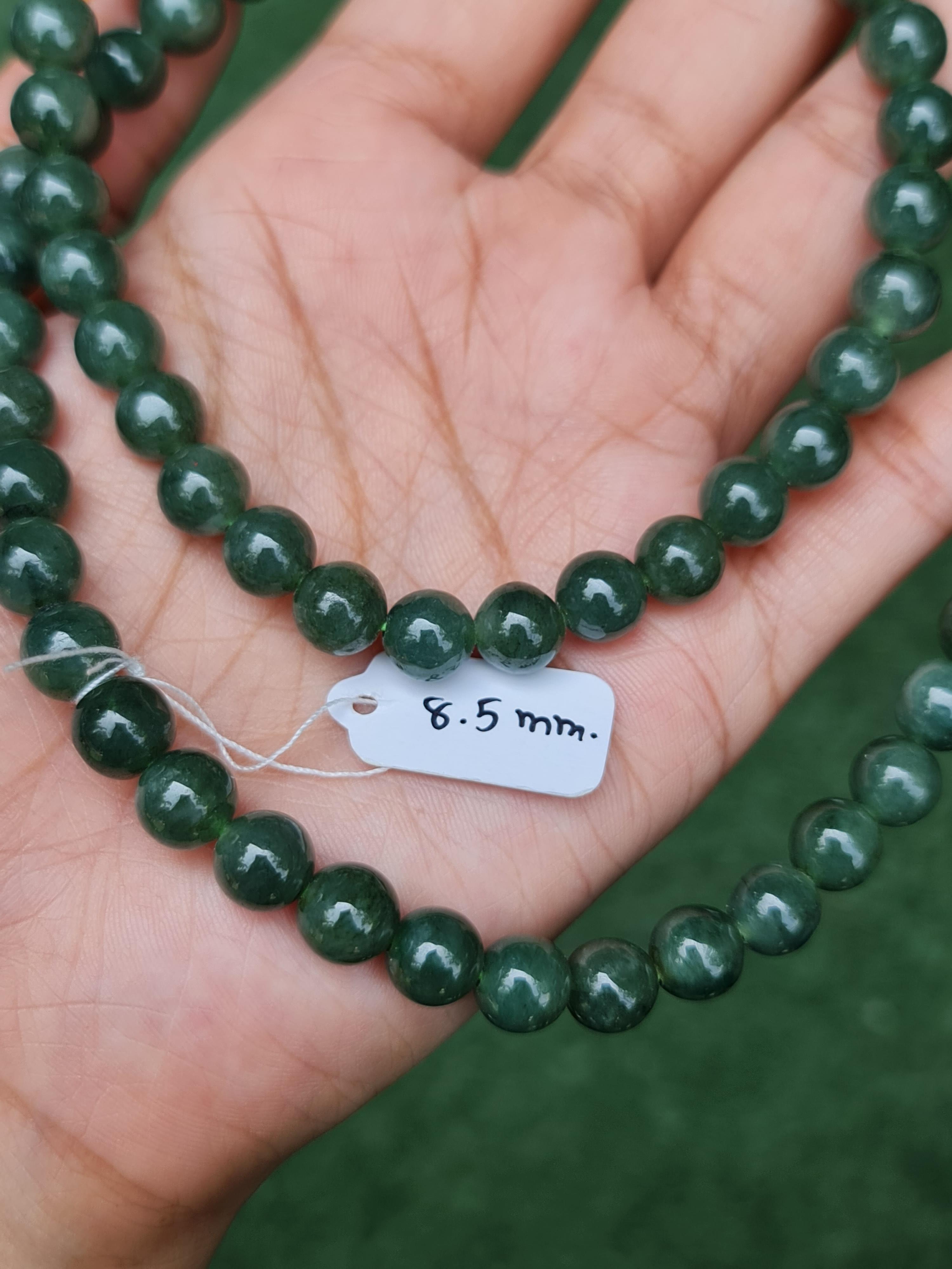สร้อยคอหยก (Jadeite Necklace) JBN0703001 ดิบ ไม่ผ่านการปรับปรุง (Type A) พม่า (Myanmar) หยก พม่า แท้ Jade