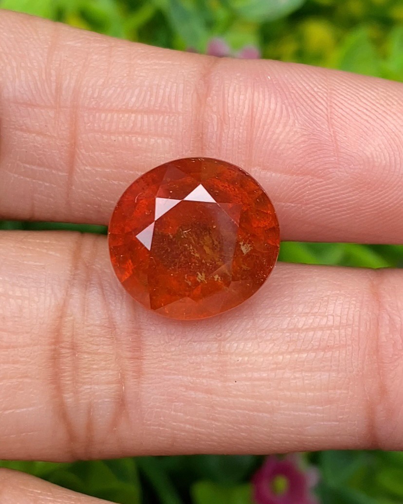 พลอย ออเรนจ์ แซฟไฟร์ สีส้ม Orange Sapphire 14.75กะรัต (Cts.) พลอยแท้ อัญมณีมงคลประจําวันเกิด เครื่องประดับพลอย