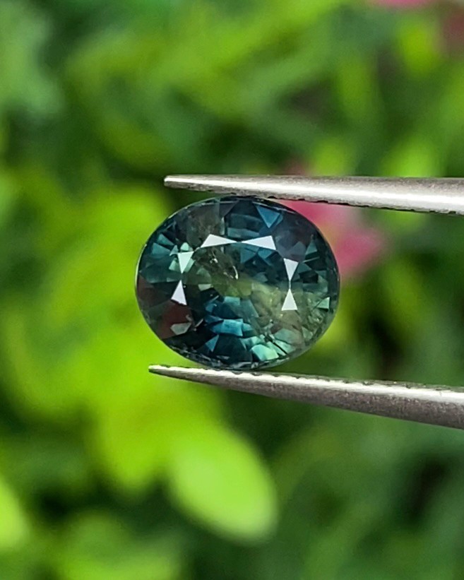 พลอย แซฟไฟร์ 3 สี Tri-Color Sapphire 1.65 กะรัต (Cts.) พลอยแท้ อัญมณีมงคลประจําวันเกิด เครื่องประดับพลอย