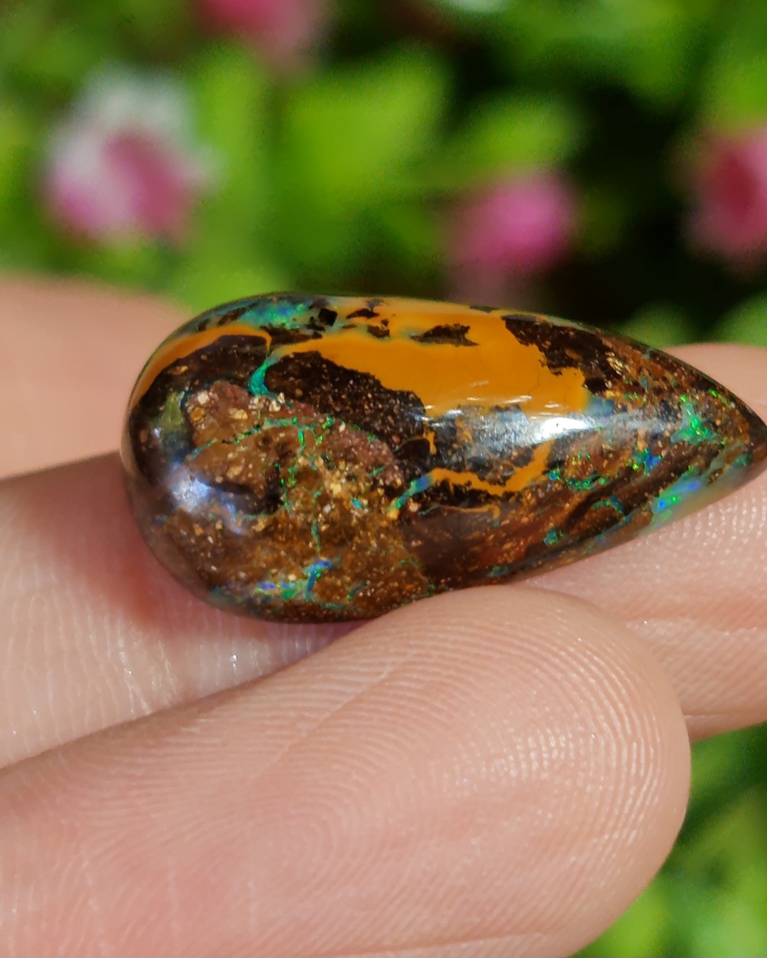 พลอย โบลเดอร์ โอปอล ออสเตรเลีย Australian Boulder Opal 14.60 กะรัต (Cts.) พลอยแท้ อัญมณีมงคลประจําวันเกิด เครื่องประดับพลอย