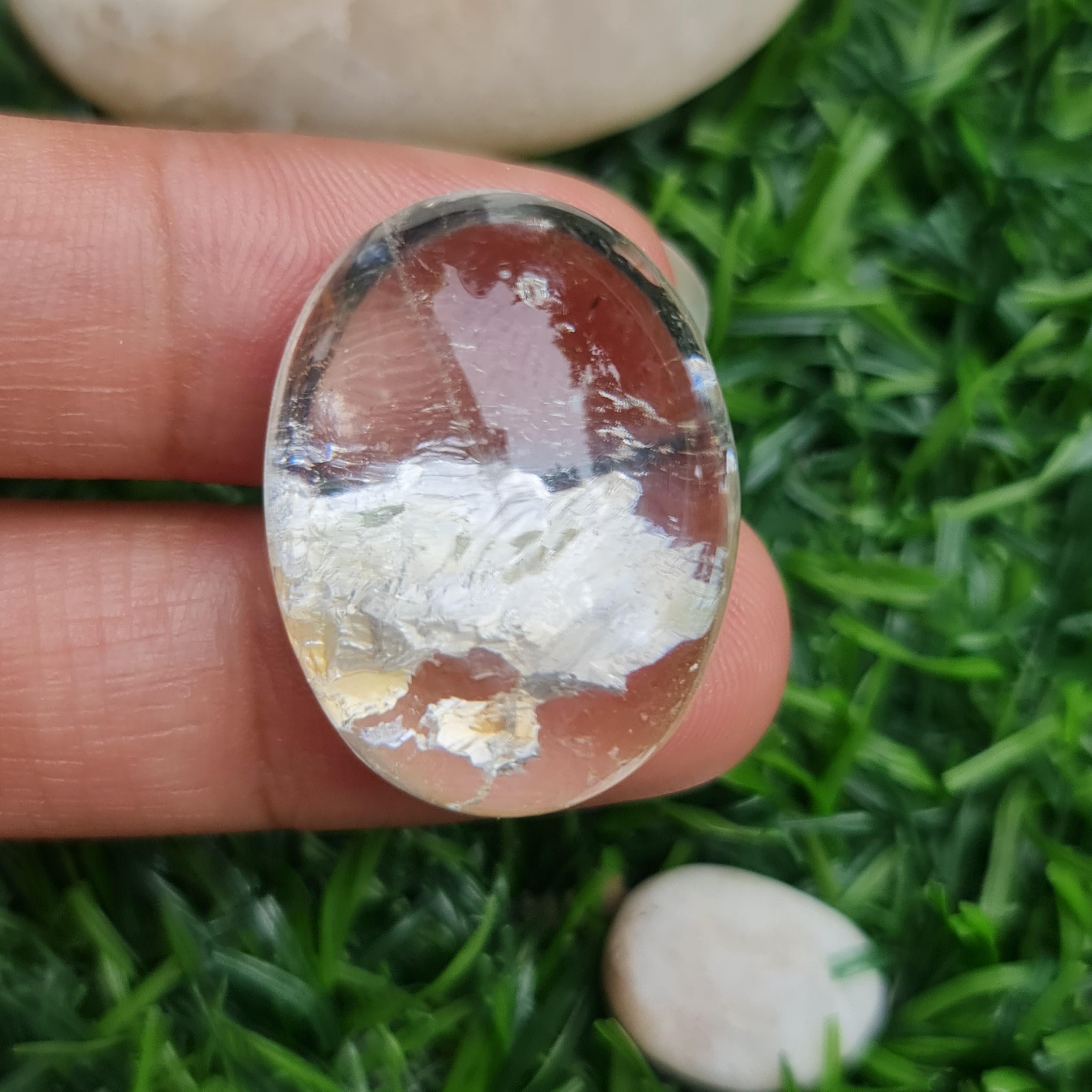 โป่งข่าม ควอตซ์ Rutilated Quartz 54.43 กะรัต Cts. พลอยแท้ อัญมณีมงคลประจําวันเกิด เครื่องประดับพลอย