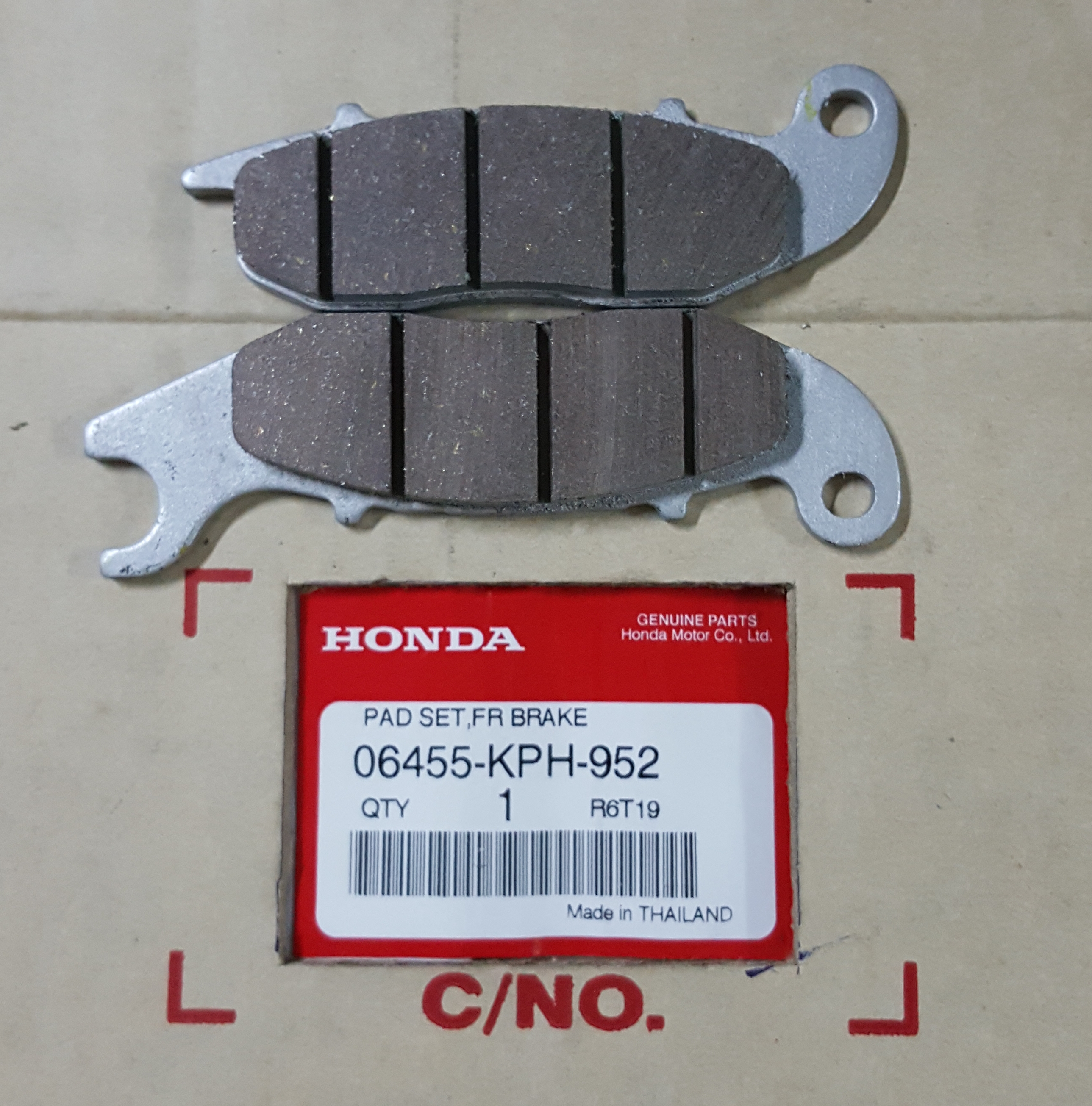 ชุดผ้าดีสเบรคหน้า เวฟ125D,R,S,T/เวฟ100R(ยูบล๊อก)/โซนิค125