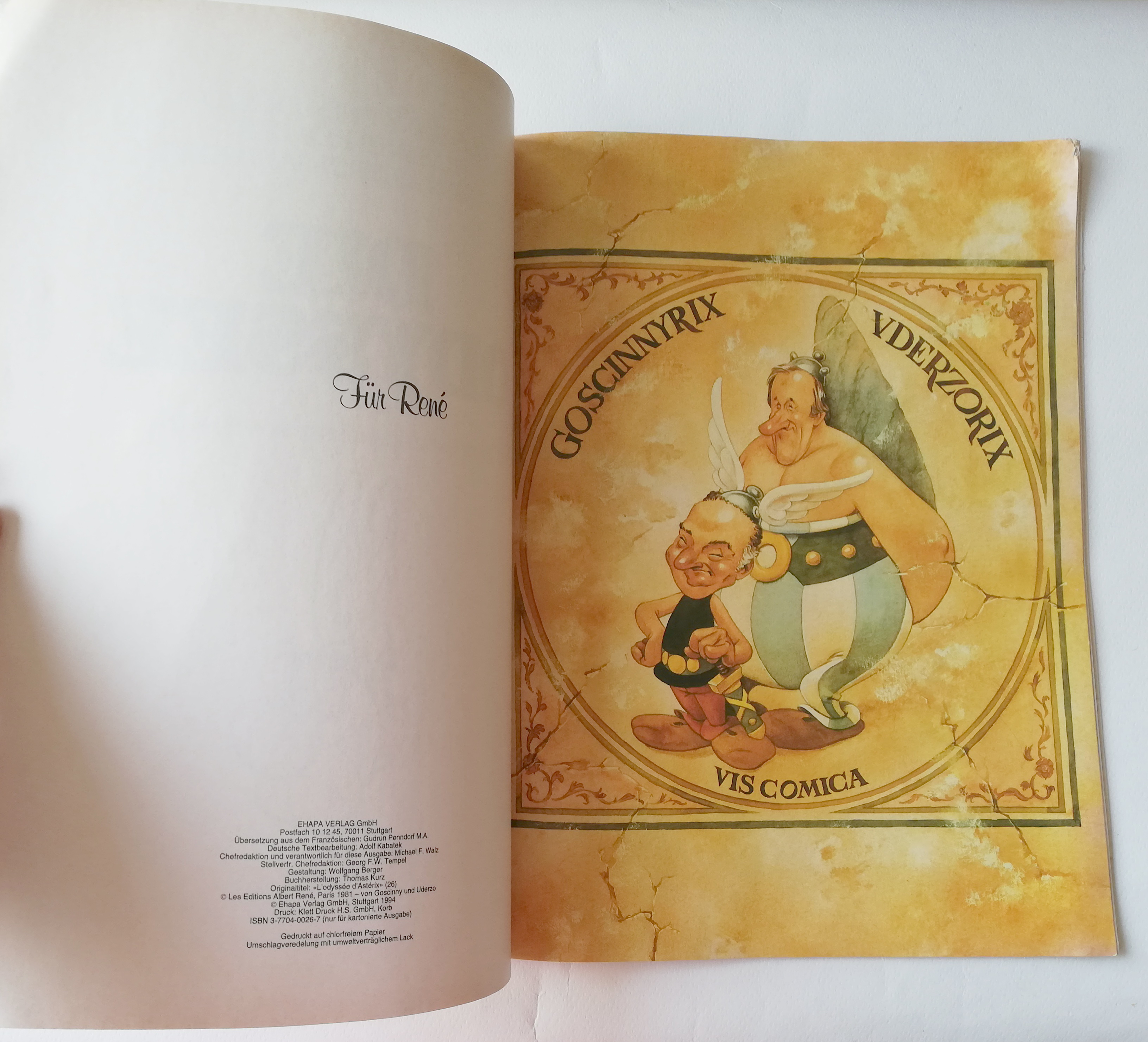 หนังสือการ์ตูนภาษาเยอรมัน R. GOSCINNY - A. UDERZO BAND XXVI Asterix UND Obellx DIE ODYSSEE TEXT UND ZEICHNUNGEN VON UDERZO EHAPA VERLAG STUTTGART