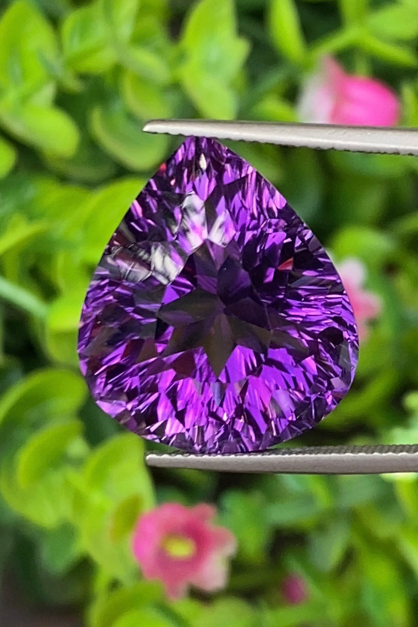 พลอย อเมทิส Amethyst 22.85 กะรัต (Cts.) พลอยแท้ อัญมณีมงคลประจําวันเกิด เครื่องประดับพลอย