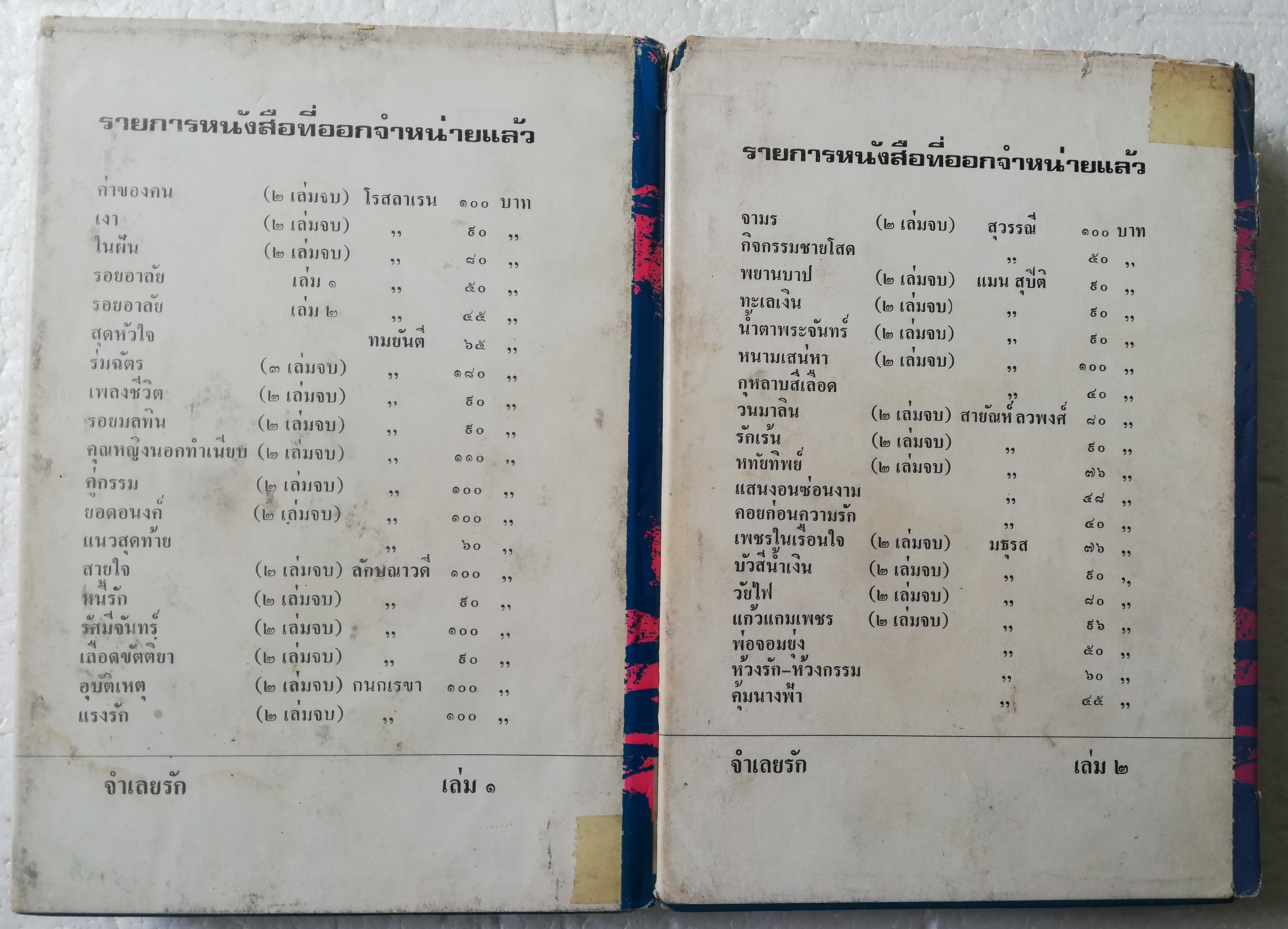 หนังสือนิยายเก่า ปกแข็ง **ปกมีตำหนิตามภาพ-สภาพดี "จำเลยรัก" 2 เล่มจบ โดย ชูวงศ์ ฉายะจินดา พิมพ์ครั้งที่ 3 พศ 2517