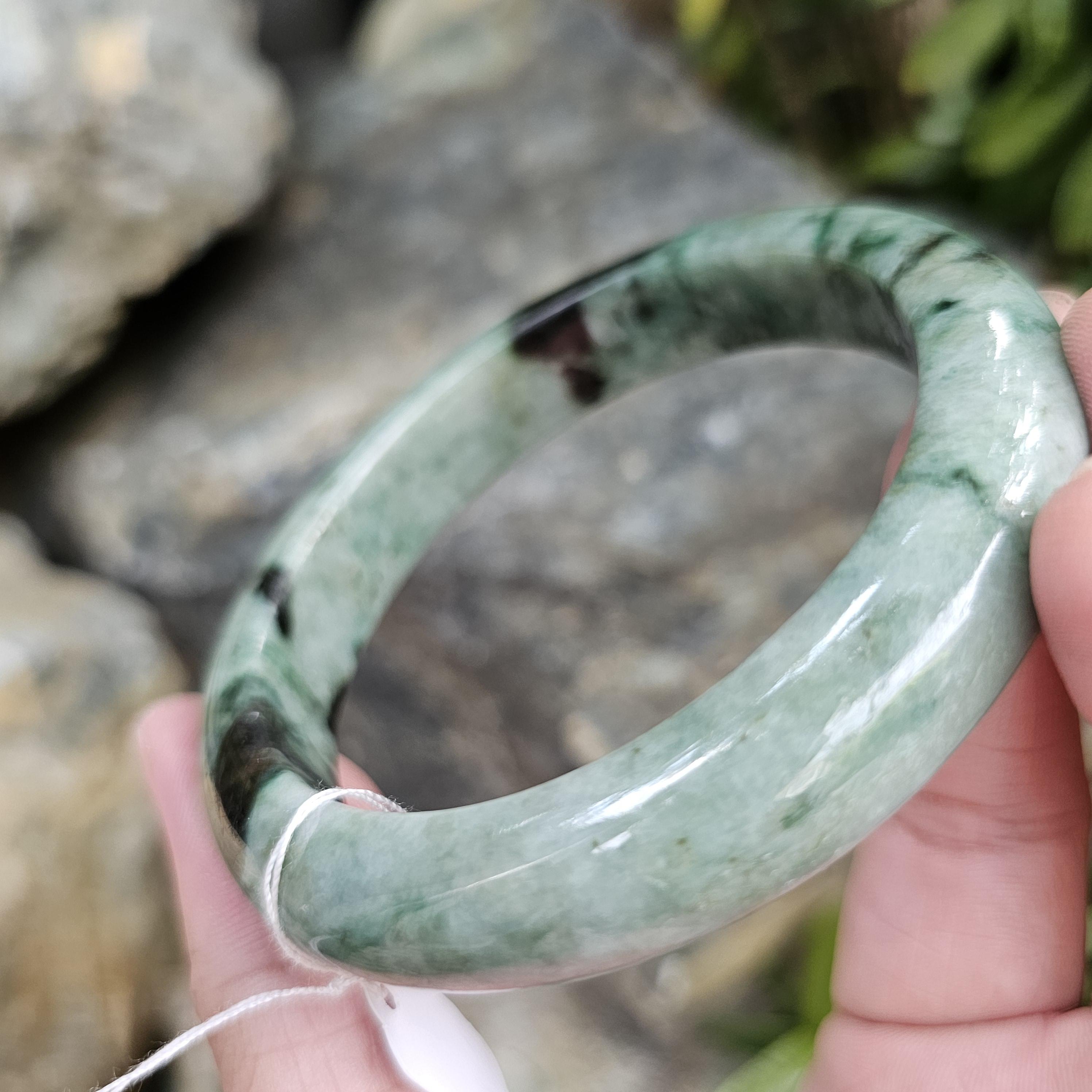 JB6804035 หยก พม่า แท้ Jade กำไลหยก 63.3 มม. (Jadeite bracelet) พม่า (Myanmar)