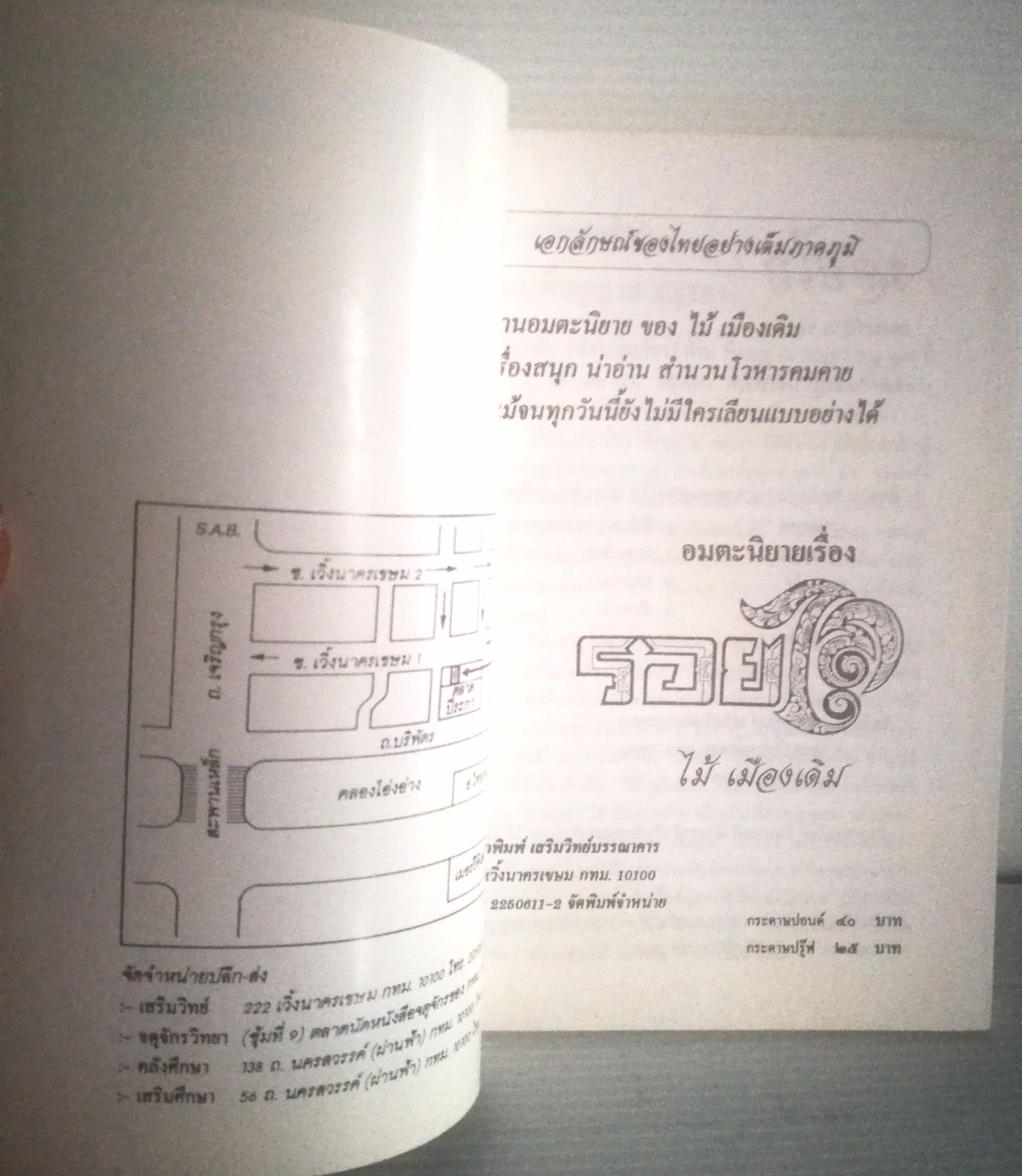 อมตะนิยายอ่านสนุก พิมพ์ปี 2537 ของ ไม้ เมืองเดิม "รอยไถ"