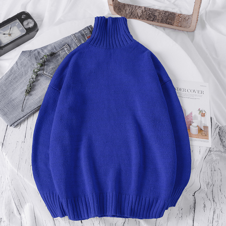 เสื้อสเวตเตอร์ไหมพรมคอเต่า สีพื้น แฟชั่นผู้ชาย (10295MM)