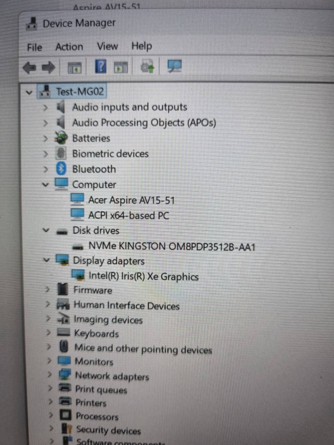 Acer N20CB i5 Gen11th Ram8GB m.2 512GB แบต 72% มีรอบแตกกรอบจอ