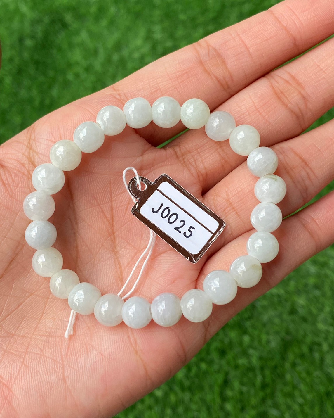 J0025 หยก พม่า แท้ Jade กำไล ประคำหยก (Jadeite Beads Bracelet) พม่า (Myanmar)