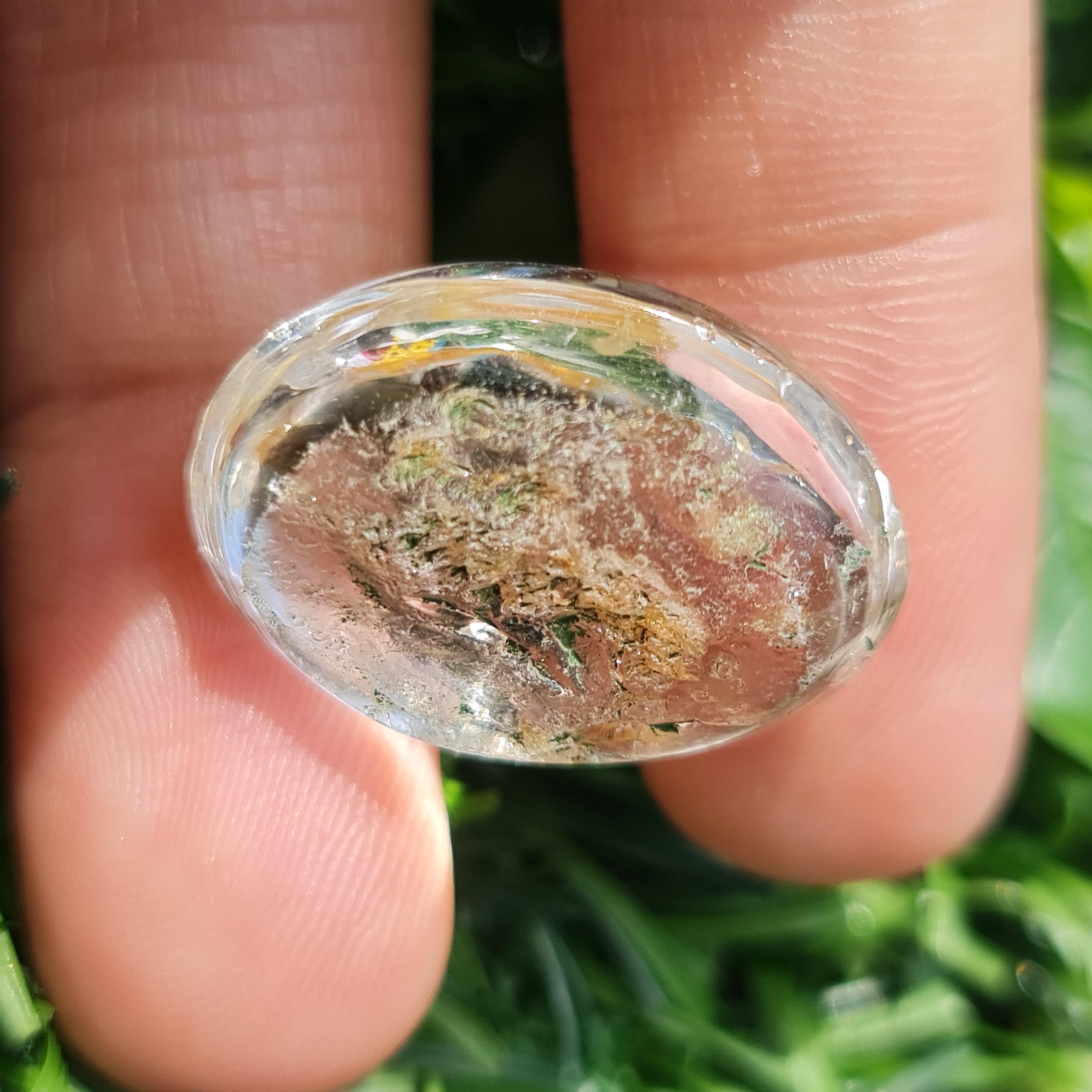 โป่งข่าม ควอตซ์ Rutilated Quartz 31.59 กะรัต Cts. พลอยแท้ อัญมณีมงคลประจําวันเกิด เครื่องประดับพลอย