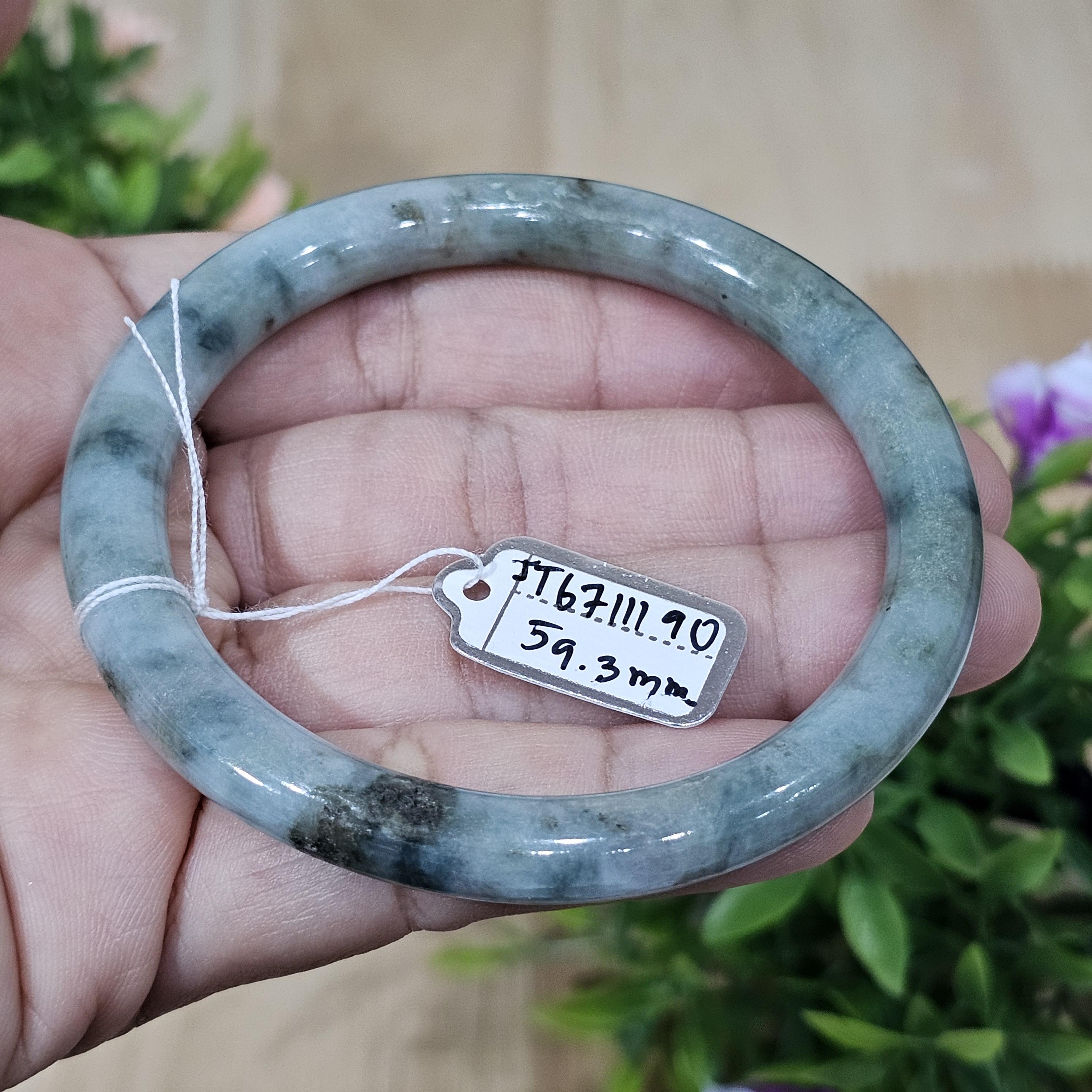 JB671190 หยก พม่า แท้ Jade กำไลหยก 59.3 มม. (Jadeite bracelet) พม่า (Myanmar)