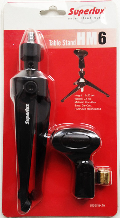 Superlux HM-6 ขาตั้งไมโครโฟน with Mic Clip Tripod Mic Stand