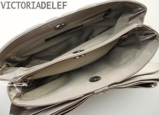 พร้อมส่ง Evening Clutch กระเป๋าออกงาน VictoriaDelef ผ้าซาติน จับเดรป