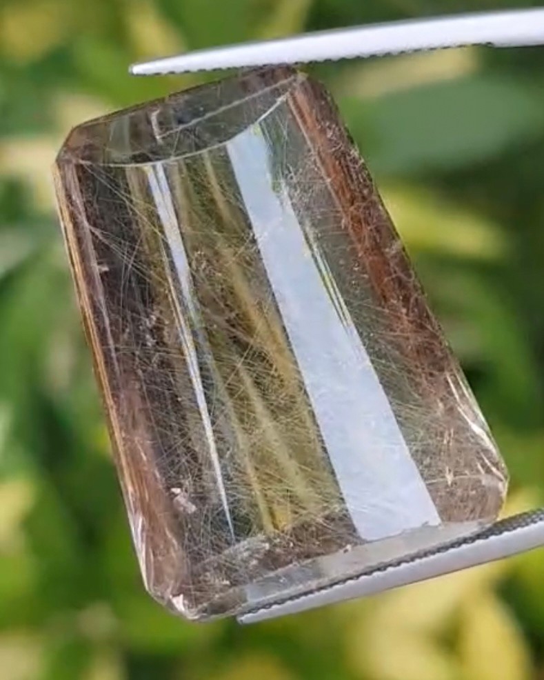 ไหมทอง ควอตซ์ Golden Rutilated Quartz 57.70 กะรัต Cts.พลอยแท้ อัญมณีมงคลประจําวันเกิด เครื่องประดับพลอย