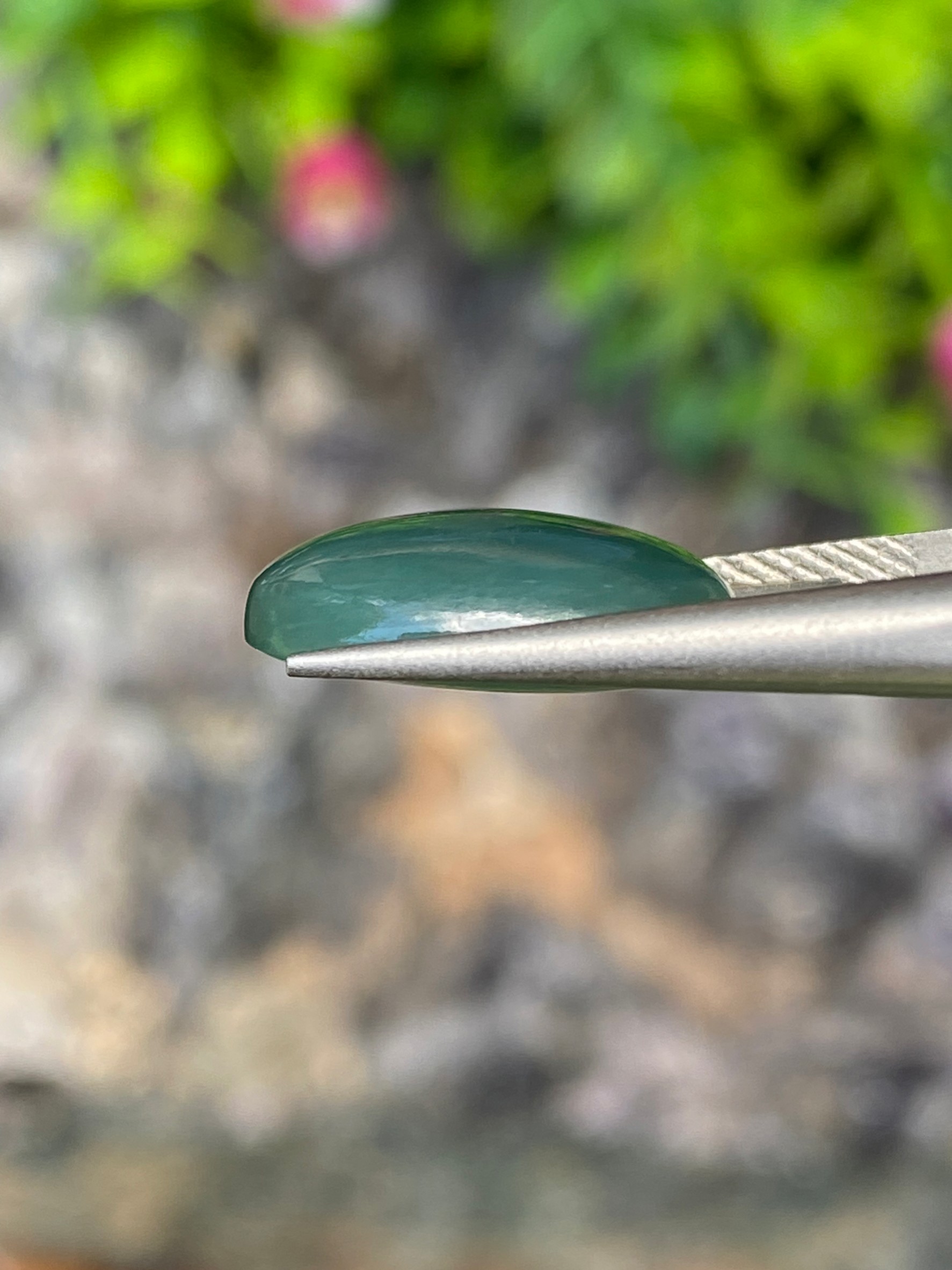 หยกพม่าเจียรนัย (Burmese jade ) 7.00 กะรัต หยกแท้ อัญมณีมงคลประจําวันเกิด เครื่องประดับหยก