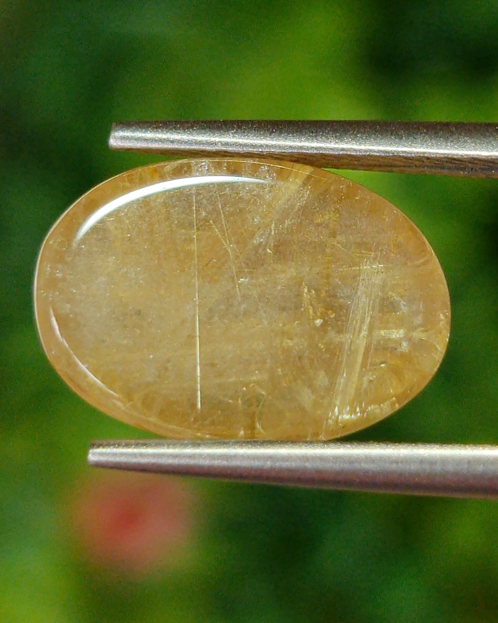 ไหมทอง ควอตซ์ Golden Rutilated Quartz 7.37 กะรัต Cts.พลอยแท้ อัญมณีมงคลประจําวันเกิด เครื่องประดับพลอย