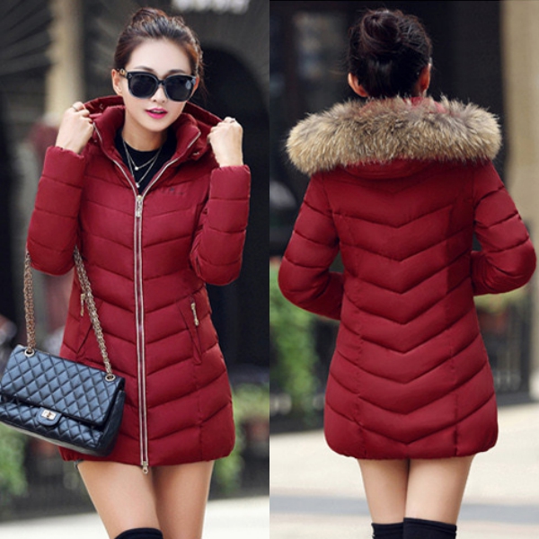 เสื้อโค้ทกันหนาวติดลบลุยหิมะ ฮู้ดและเฟอร์ถอดได้ (12229X)