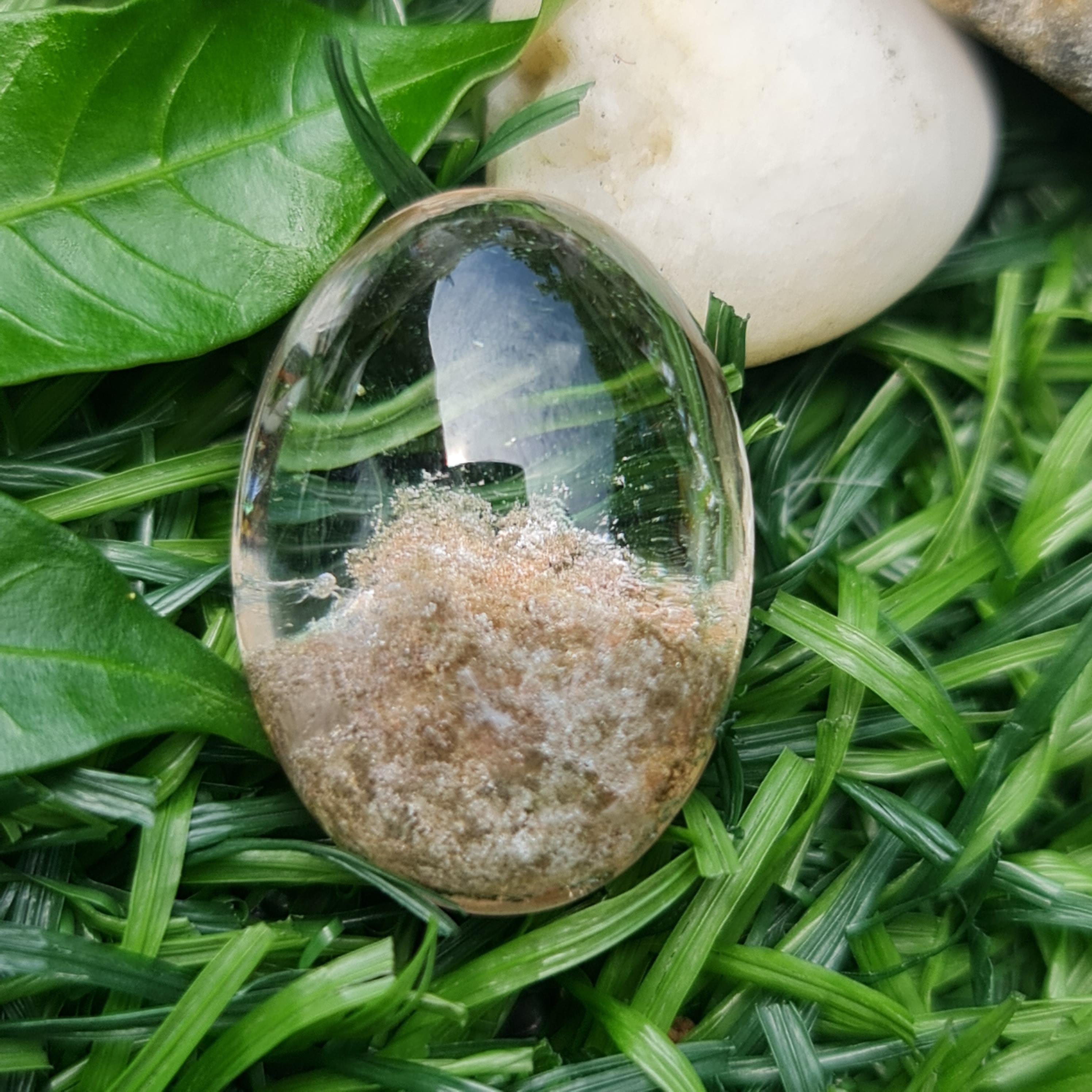 โป่งข่าม ควอตซ์ Rutilated Quartz 22.32 กะรัต Cts. พลอยแท้ อัญมณีมงคลประจําวันเกิด เครื่องประดับพลอย