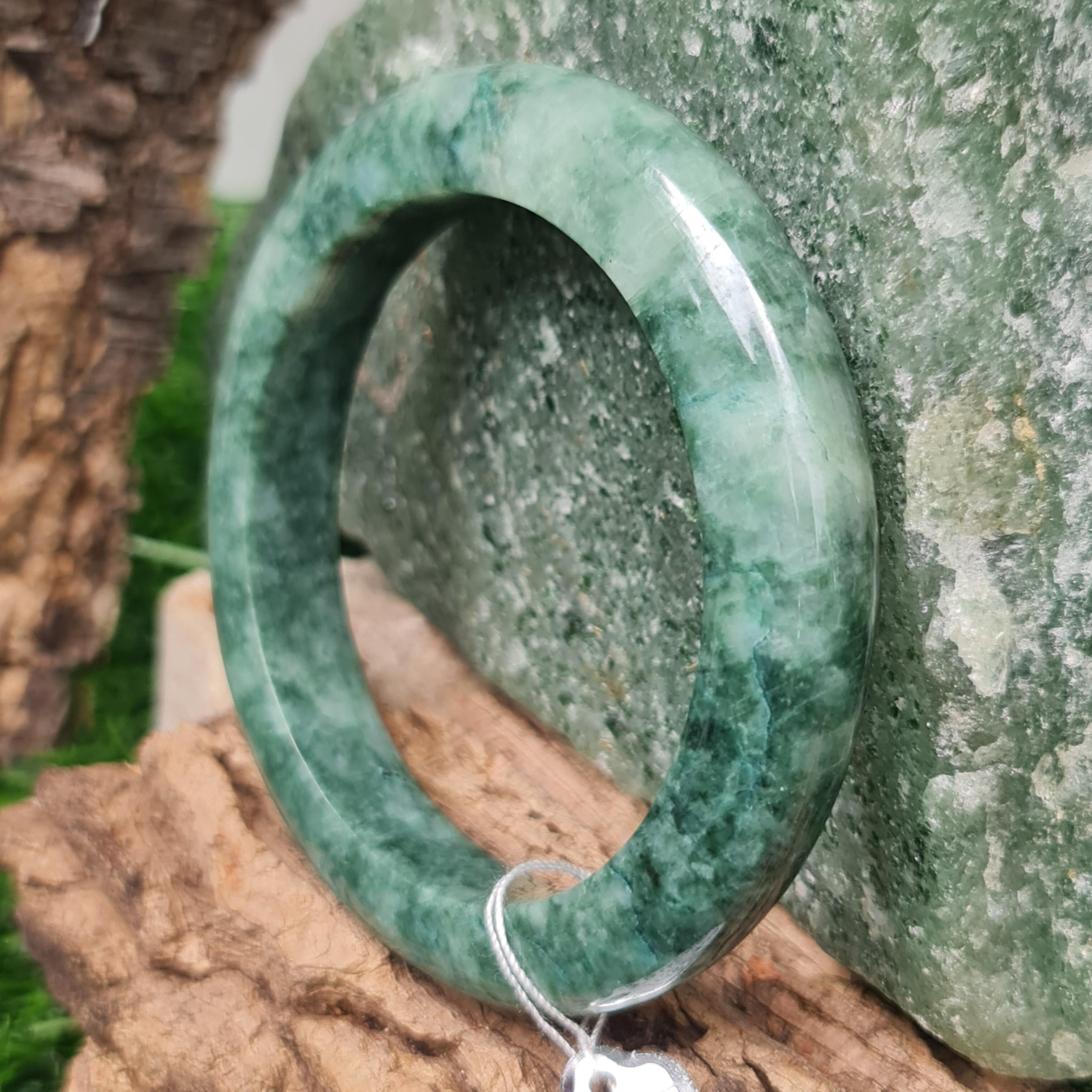 JB6804006 หยก พม่า แท้ Jade กำไลหยก 57.8 มม. (Jadeite bracelet) พม่า (Myanmar)