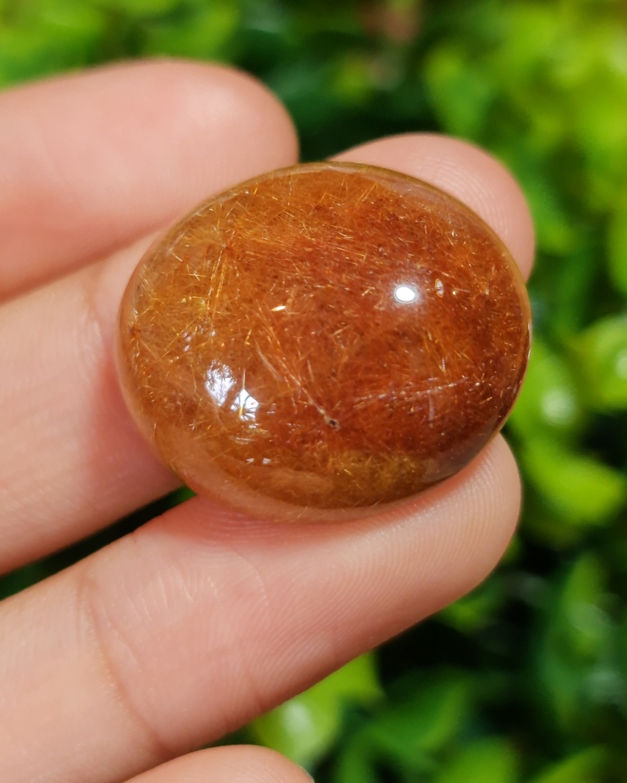 ไหมทอง ควอตซ์ Golden Rutilated Quartz 46.22 กะรัต Cts. พลอยแท้ อัญมณีมงคลประจําวันเกิด เครื่องประดับพลอย