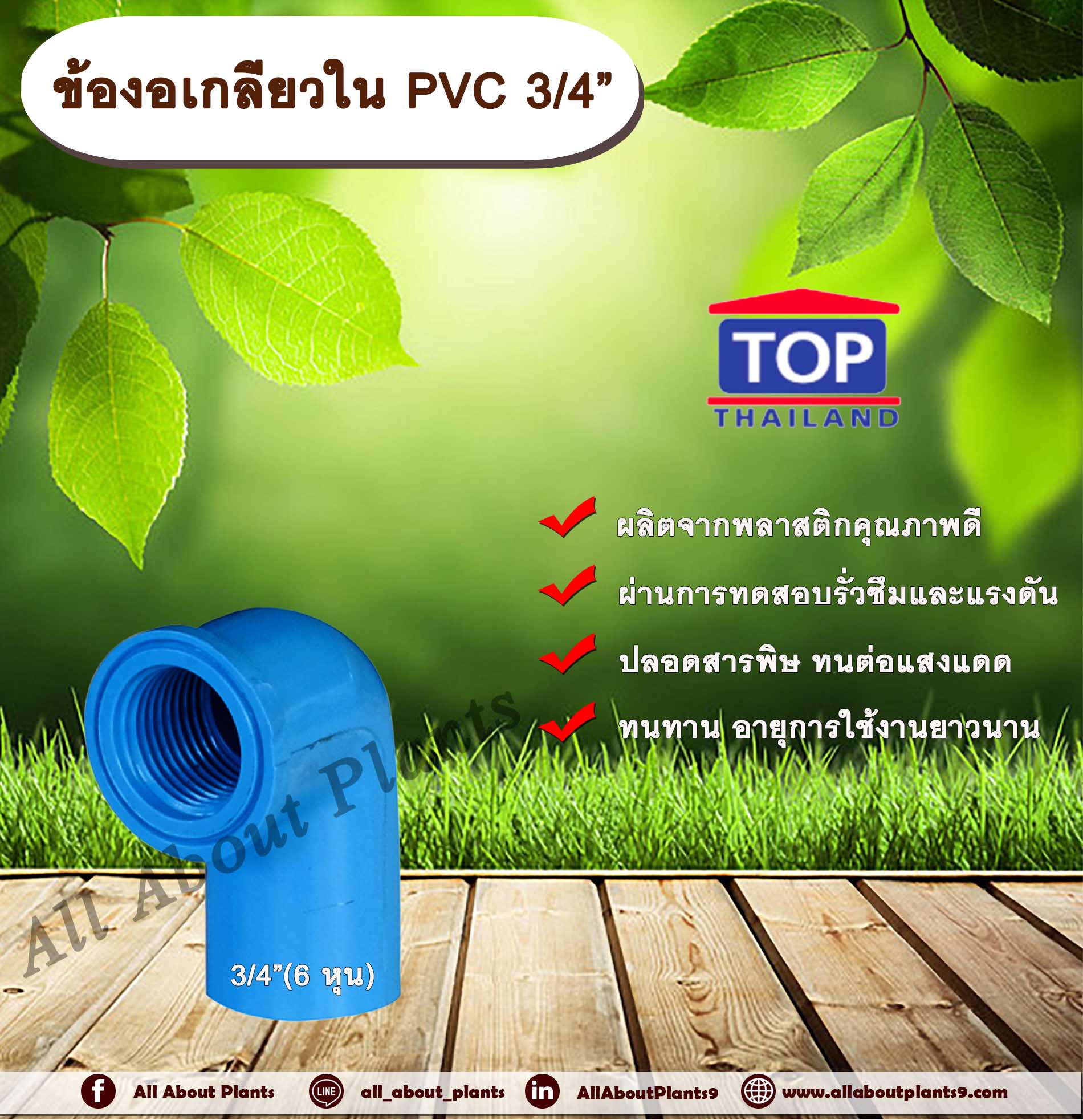 ข้องอเกลียวใน PVC 3/4” ข้องอ 90 องศา ข้องอเกลียวในPVC ข้อต่อเกลียวในPVC ข้องอเกลียวในพีวีซี ข้อต่อเกลียวในพีวีซี ข้องอ3/4 นิ้ว ข้องอเกลียวในPVC6หุน ข้องอ6หุน ชิ้น