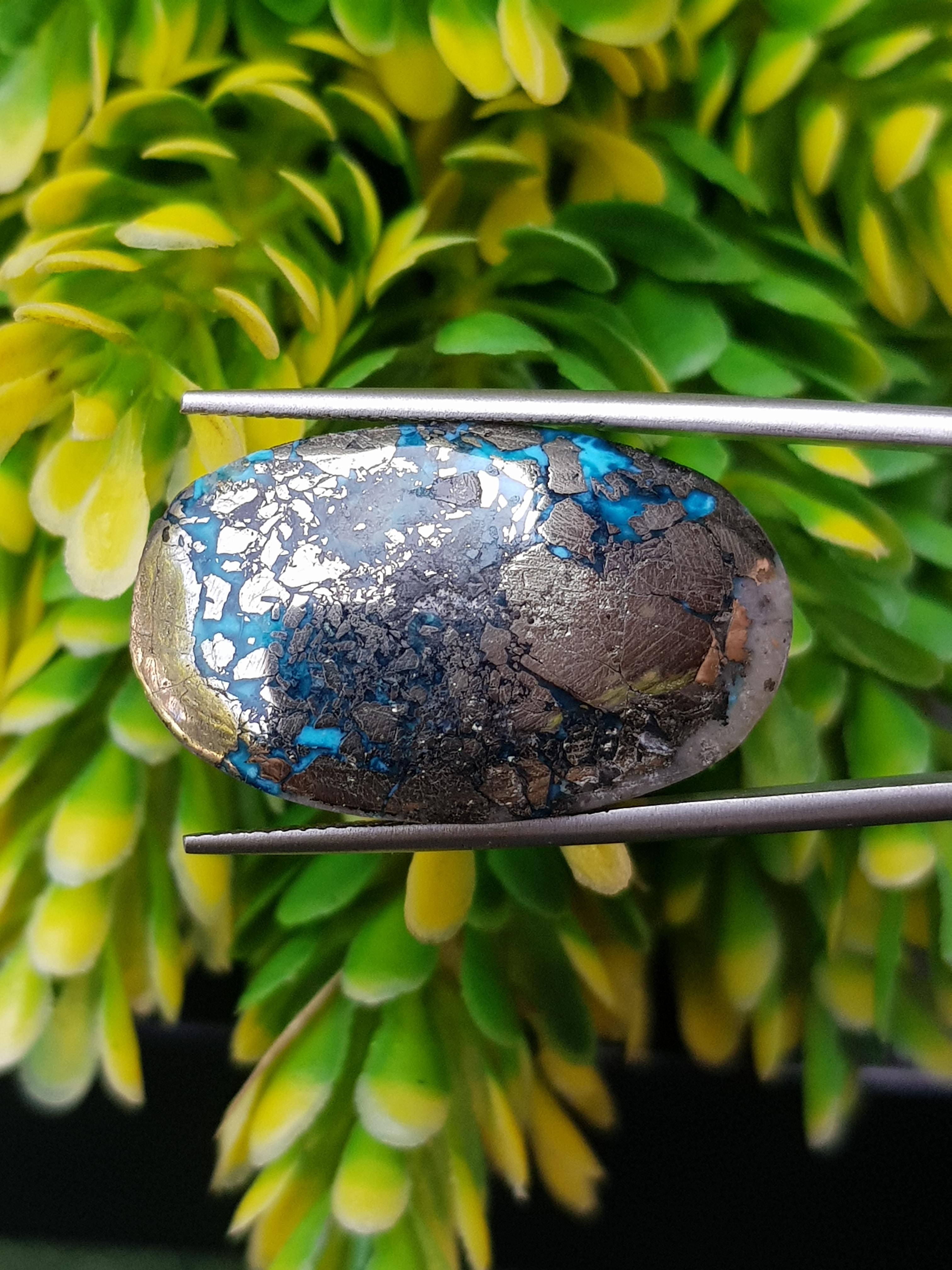 พลอย เทอควอยซ์ (Turquoise) 37.48 กะรัต Cts. พลอยแท้ อัญมณีมงคลประจําวันเกิด เครื่องประดับพลอย
