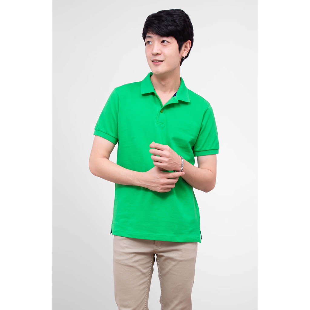 No Problem Noproblem ยอดขาย No.1 รับประกัน ไม่ย้วย ไม่ยืด ผ้านุ่ม เสื้อโปโล ชาย สีเขียวเพริโดต์
