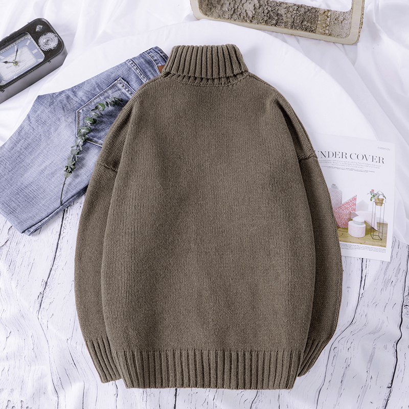 เสื้อสเวตเตอร์ไหมพรมคอเต่า สีพื้น แฟชั่นผู้ชาย (10295MM)