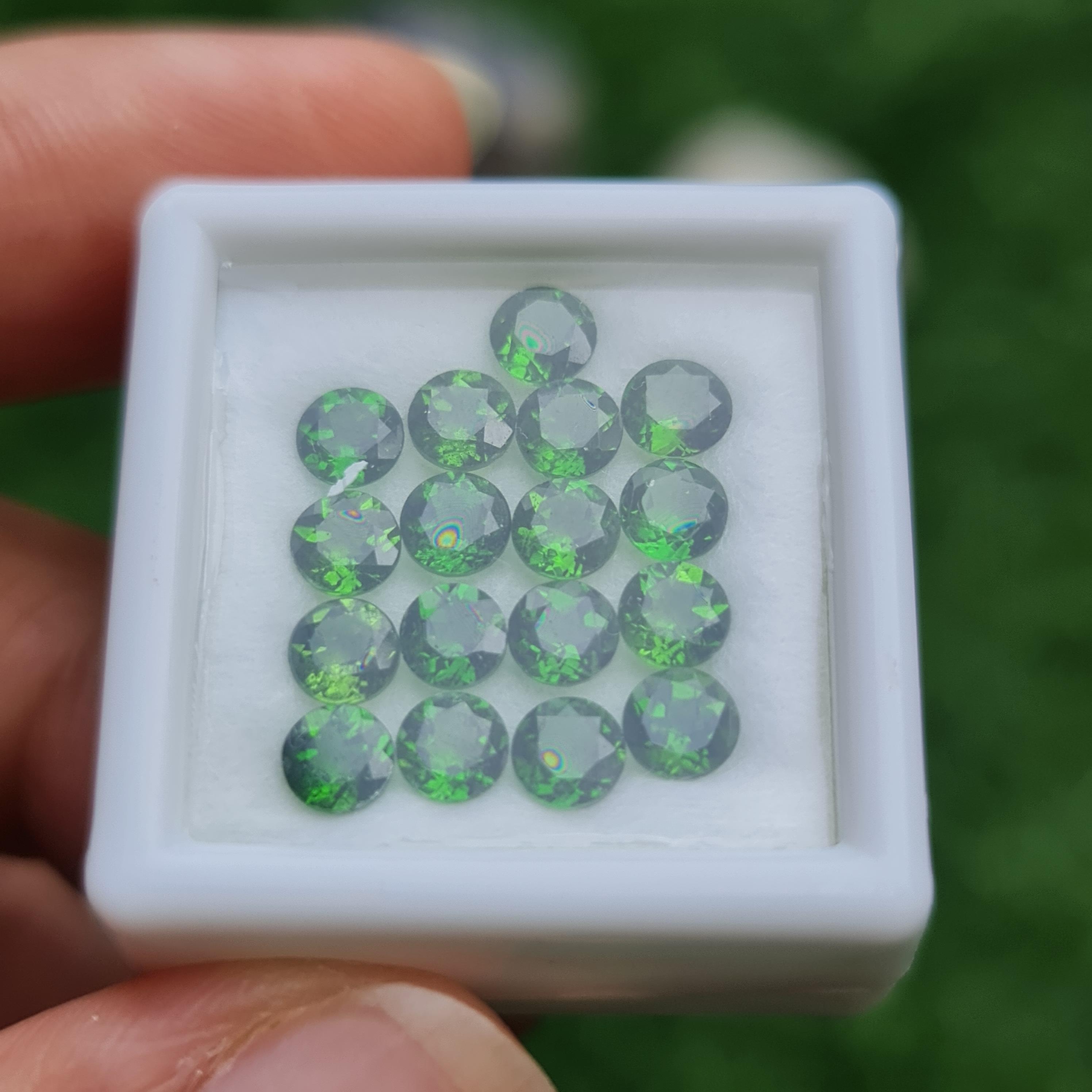 พลอย โครม ไดออพไซด์ Chrome Diopside 4.80 กะรัต (Cts.) 17 เม็ด พลอยแท้ อัญมณีมงคลประจําวันเกิด เครื่องประดับพลอย