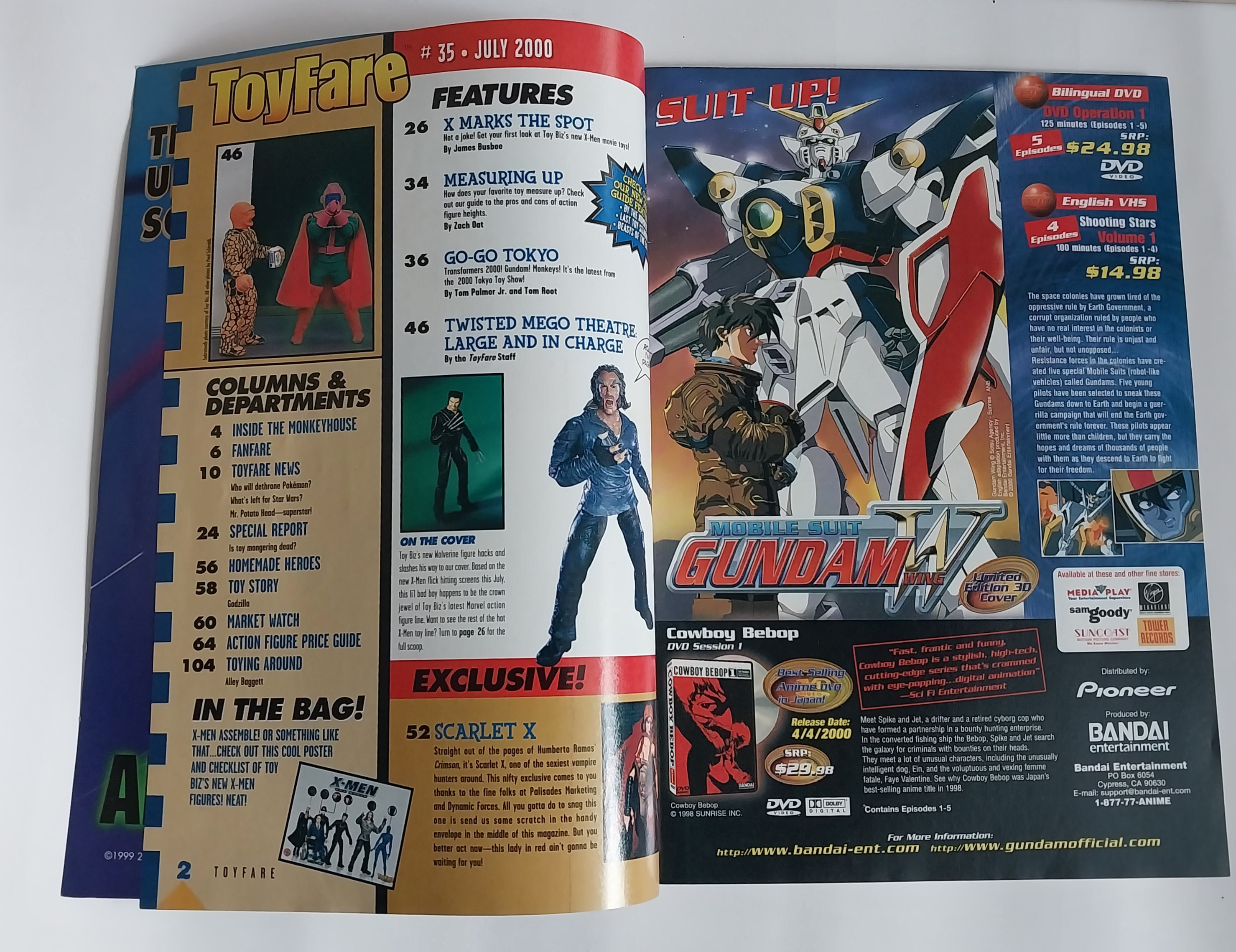 มีหลายภาพ หนังสือของเล่นของสะสม ภาษาอังกฤษ Toy Fare #350July 2000 ปก วูฟเวอรีน