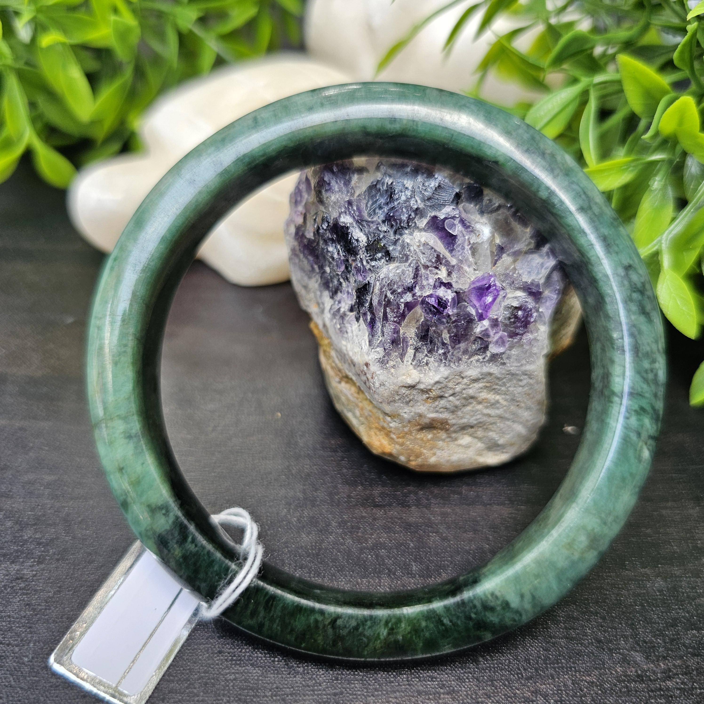 JB68041059 หยก พม่า แท้ Jade กำไลหยก 60.8 มม. (Jadeite bracelet) พม่า (Myanmar)
