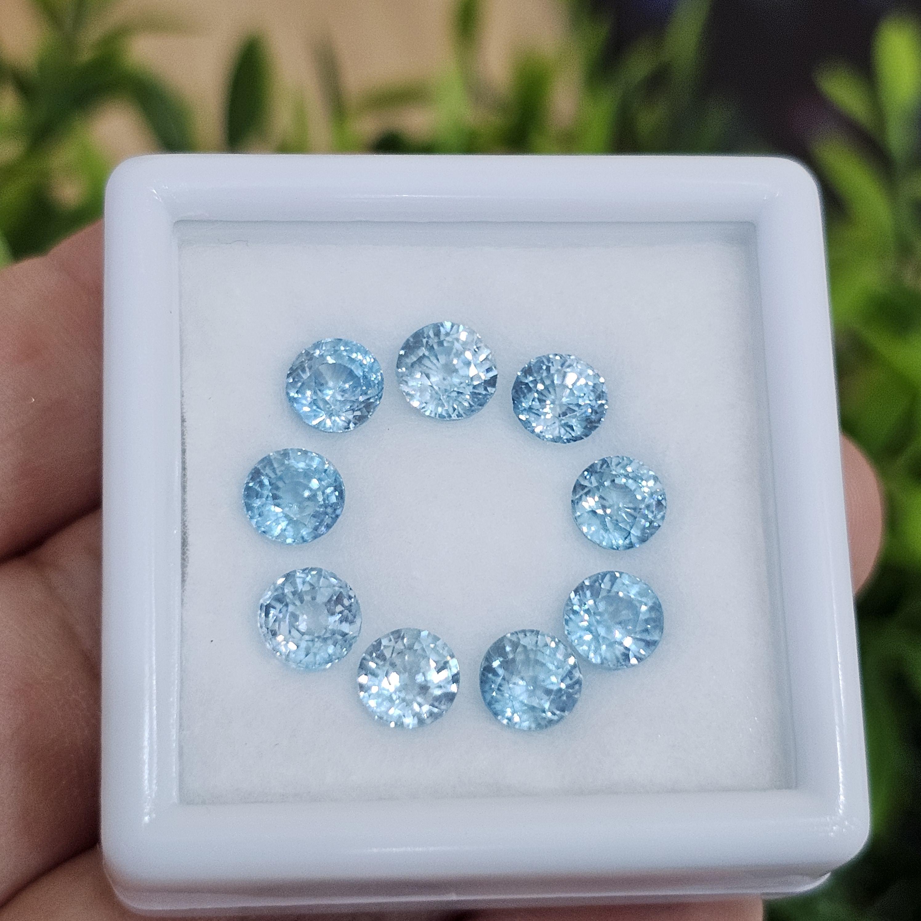 พลอย เพทาย Natural Zircon 10.62 กะรัต (Cts.) 9 เม็ด (2Pcs.) พลอยแท้อัญมณีมงคล ประจําวันเกิด เครื่องประดับพลอย