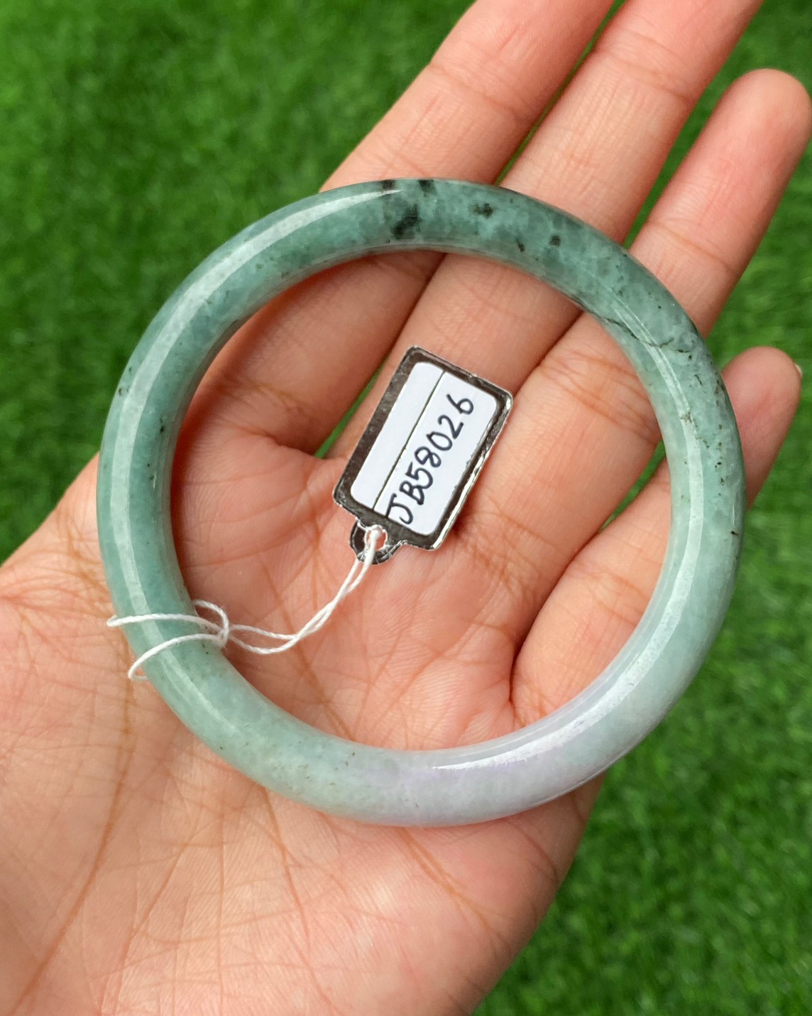 JB58026 หยก พม่า แท้ Jade กำไลหยก 58.6 มม. (Jadeite bracelet) พม่า (Myanmar)