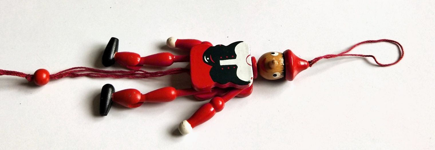 ของเล่น ของสะสม ตุ๊กตาหุ่นชัก พิน๊อคคิโอ Pinocchio ของเก่า วัสดุไม้ ชักเชือก ตุ๊กตาจะขยับแขนขา เก่าเก็บตามสภาพ