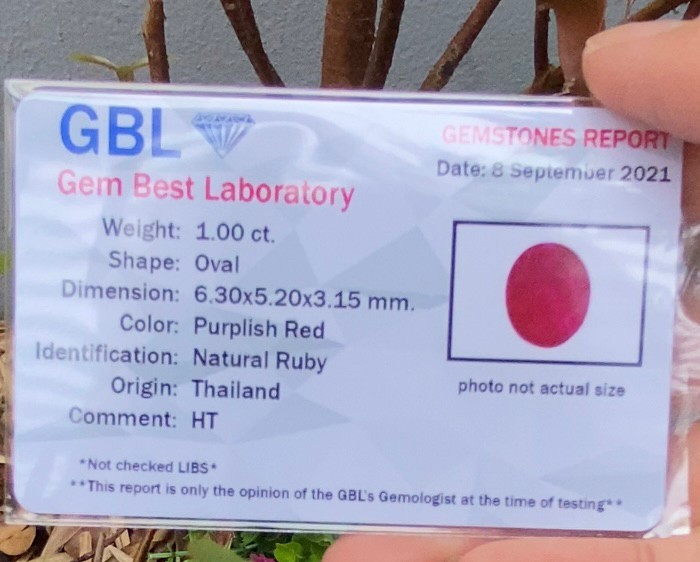 พลอย ทับทิม สยาม (Siam Ruby Sapphire) 1.00 กะรัต (Cts.) พร้อมใบเซอร์ พลอยแท้ อัญมณีมงคลประจําวันเกิด เครื่องประดับพลอย