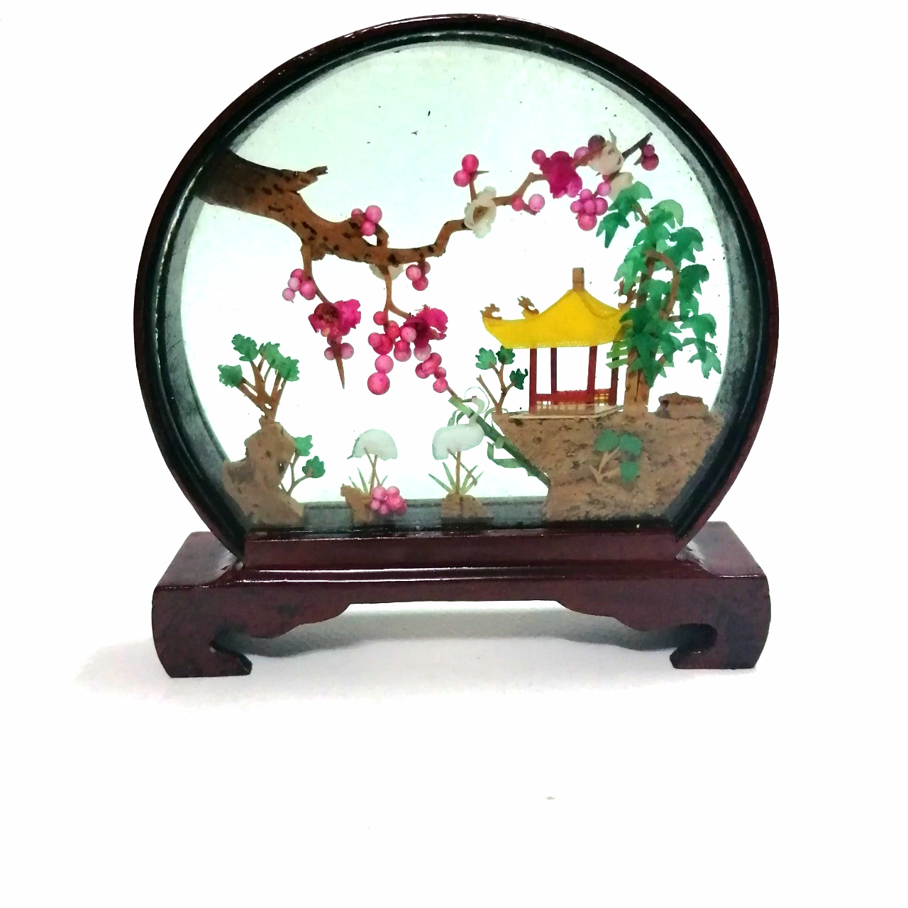 กรอบรูป ศิลปกรรมจีน(แบบที่ 1) งานฝีมือรุ่นเก่าเก็บ ขนาดตามรูป งานเก่าเก็บมีกล่องโฟม