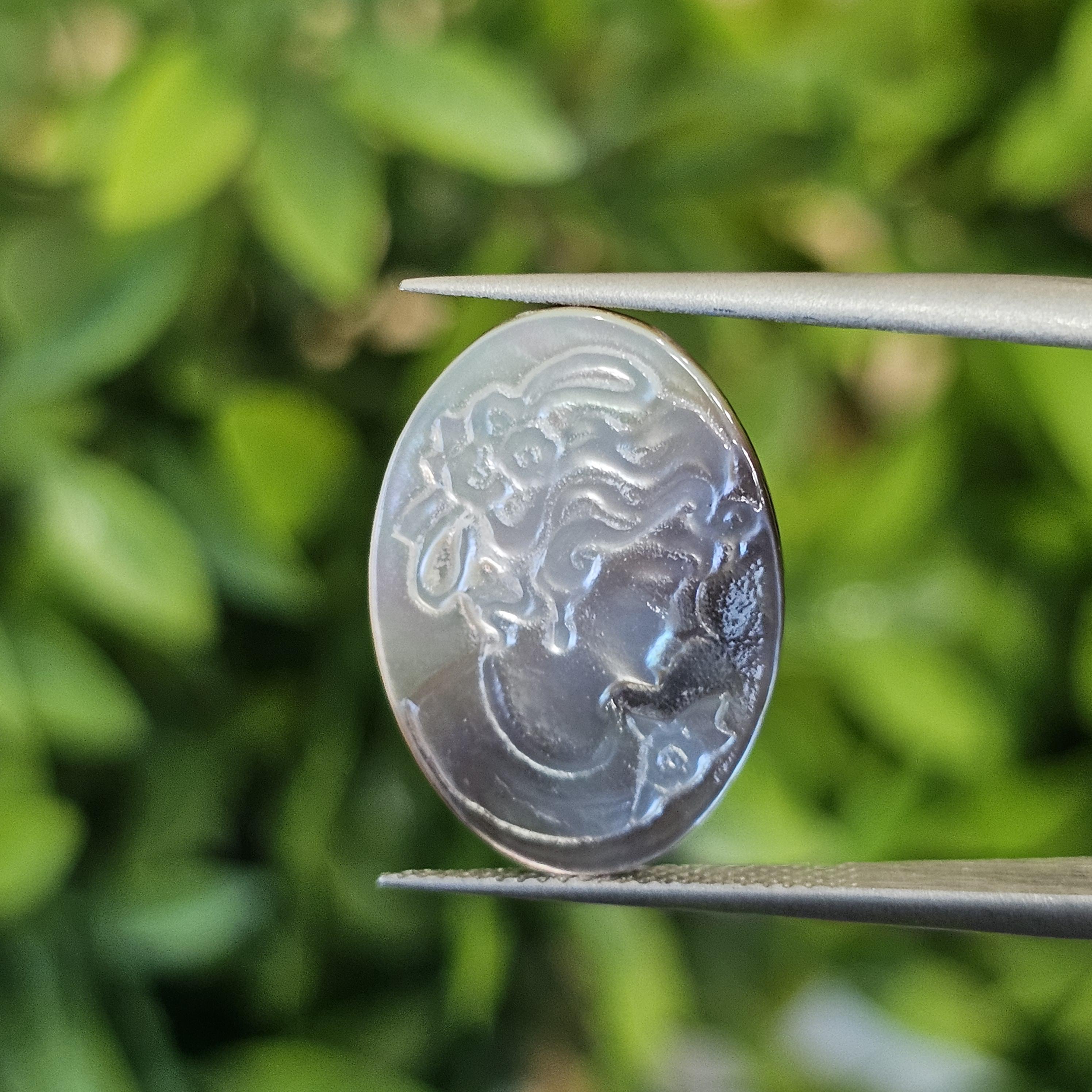 เปลือกหอยมุก แกะสลัก Pearl Shell Carved 3.07 กะรัต (Cts.)