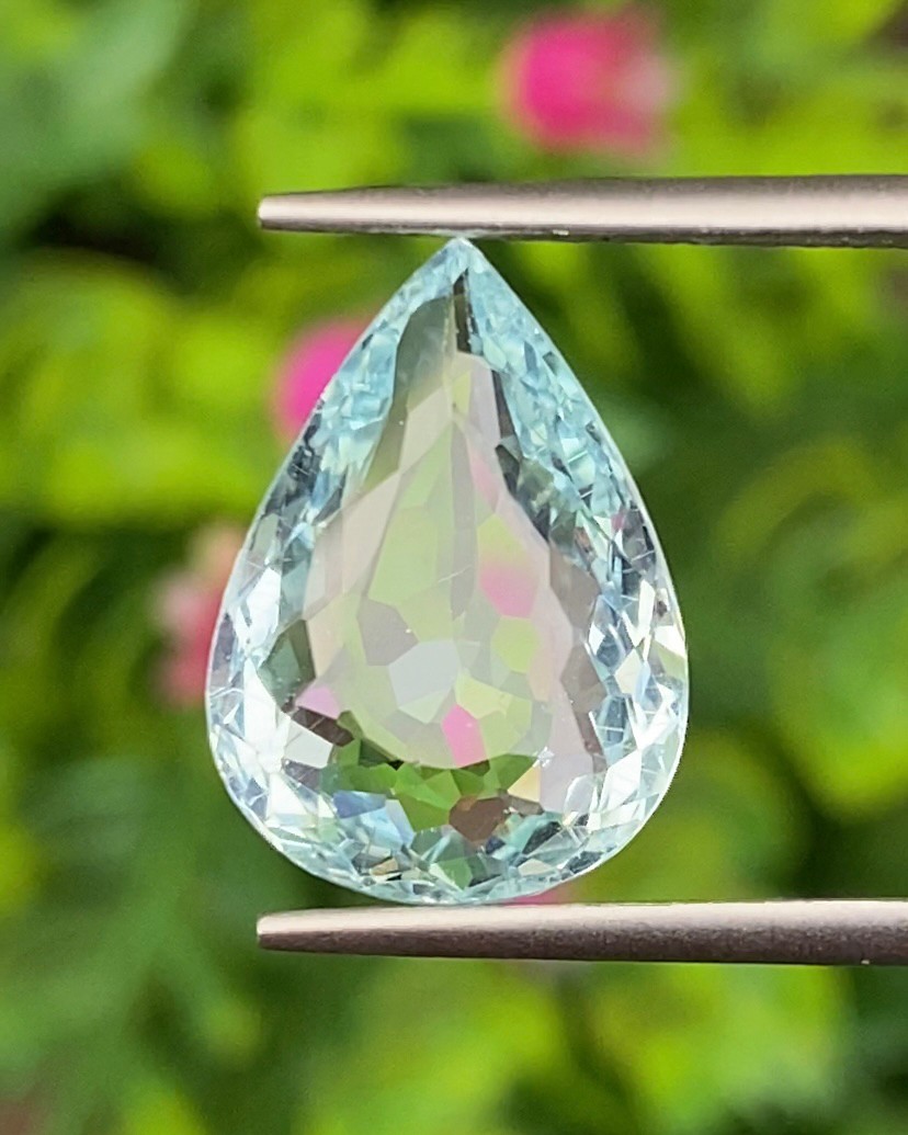 พลอย อความารีน Aquamarine 5.54 กะรัต (Cts.) พลอยแท้ อัญมณีมงคลประจําวันเกิด เครื่องประดับพลอย